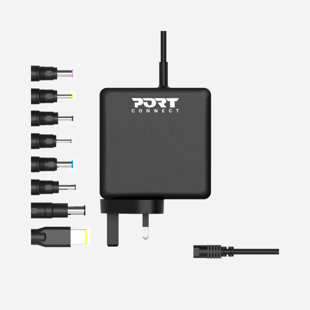 Port Designs 900093B-UK Chargeur Secteur Universel 65W pour Ordinateur Portable, Sortie 19.5V/3.33A, Entrée 100-240V, Connecteur UK, Noir - Port Designs 900093B-UK. Type de chargeur: Intérieure, Type de source d'alimentation: Secteur, Compatibilité de chargeur: Ordinateur portable, Universel. Tension d'entrée: 100 - 240 V, Tension de sortie (max): 19,5 V, Courant de sortie de l'adaptateur secteur: 3,33 A. Couleur du produit: Noir