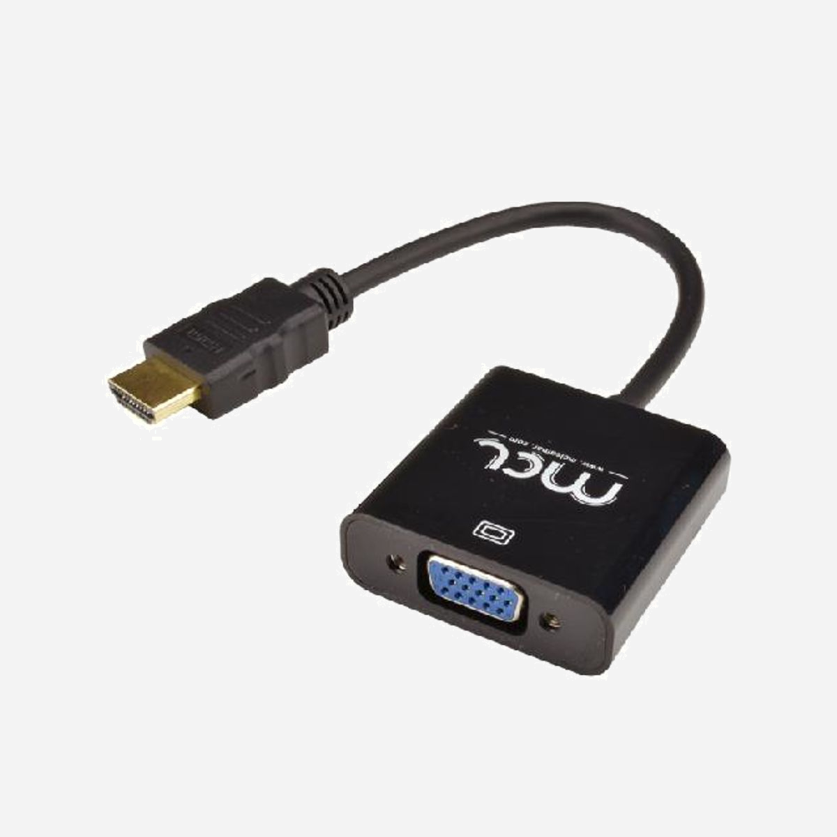 MCL CG-287C Adaptateur HDMI Type A vers VGA (D-Sub) + Audio 3.5mm Femelle, Résolution 1600x1200, Plug and Play, Noir - Transform the HDMI output of your device into VGA female with audio.