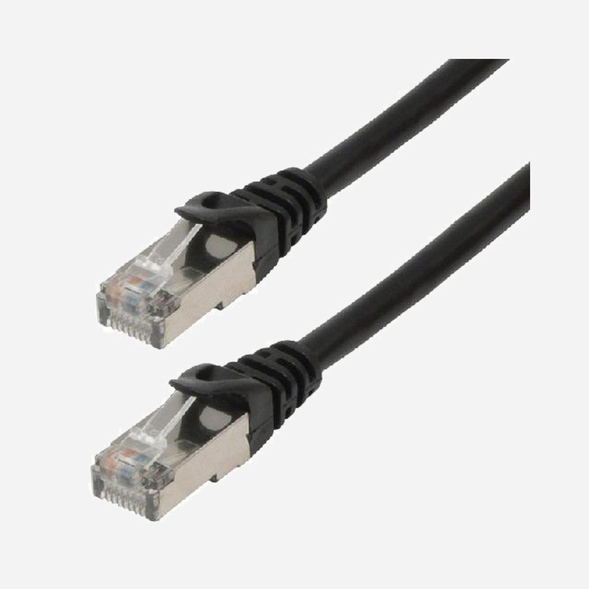 Câble Réseau MCL Cat6 F/UTP Noir 1.5m RJ45 Mâle/Mâle Contacts Or, AWG26, PVC, 100 Ohm, EIA/TIA 568B, IEC 11801, avec Manchons Anti-Accroc - Soyez sûr de vos connexions !!!<br>Cordon RJ45 catégorie 6 (Classe E) équipé de manchons anti-accroc pour une plus grande protection du clip de fixation. Idéal pour vos liaisons de postes aux prises murales ou des panneaux de brassage aux switches.