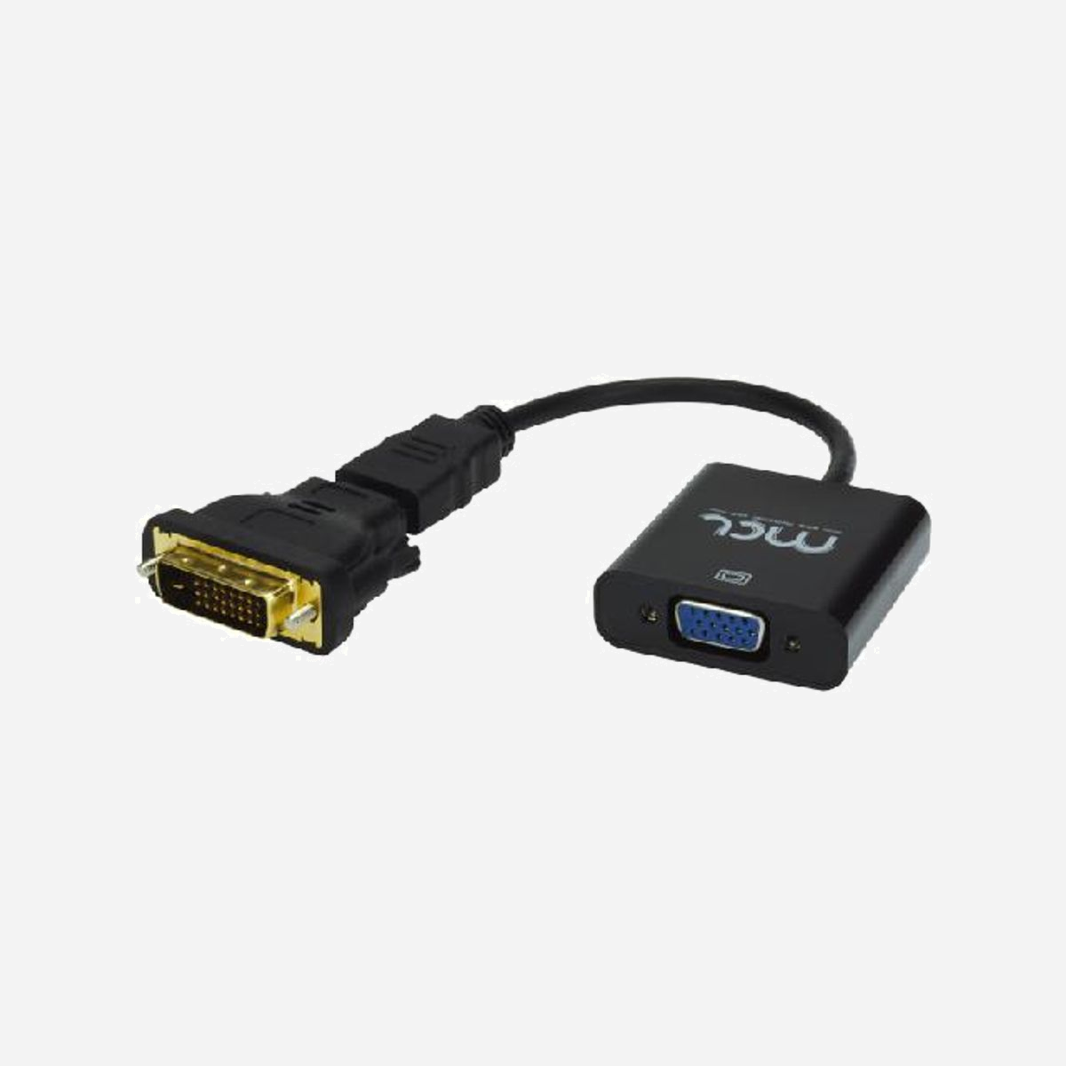 MCL CG-289C Adaptateur Vidéo DVI-D Mâle vers HDMI Type A Femelle 0.25m, Noir - Convertisseur DVI/HDMI & VGA - Poids 63g - Ce convertisseur composé d'un changeur DVI/HDMI et d'un convertisseur VGA qui permet de transformer simplement votre port DVI-D en port HDMI ou VGA ou bien encore de transformer votre port HDMI en VGA.