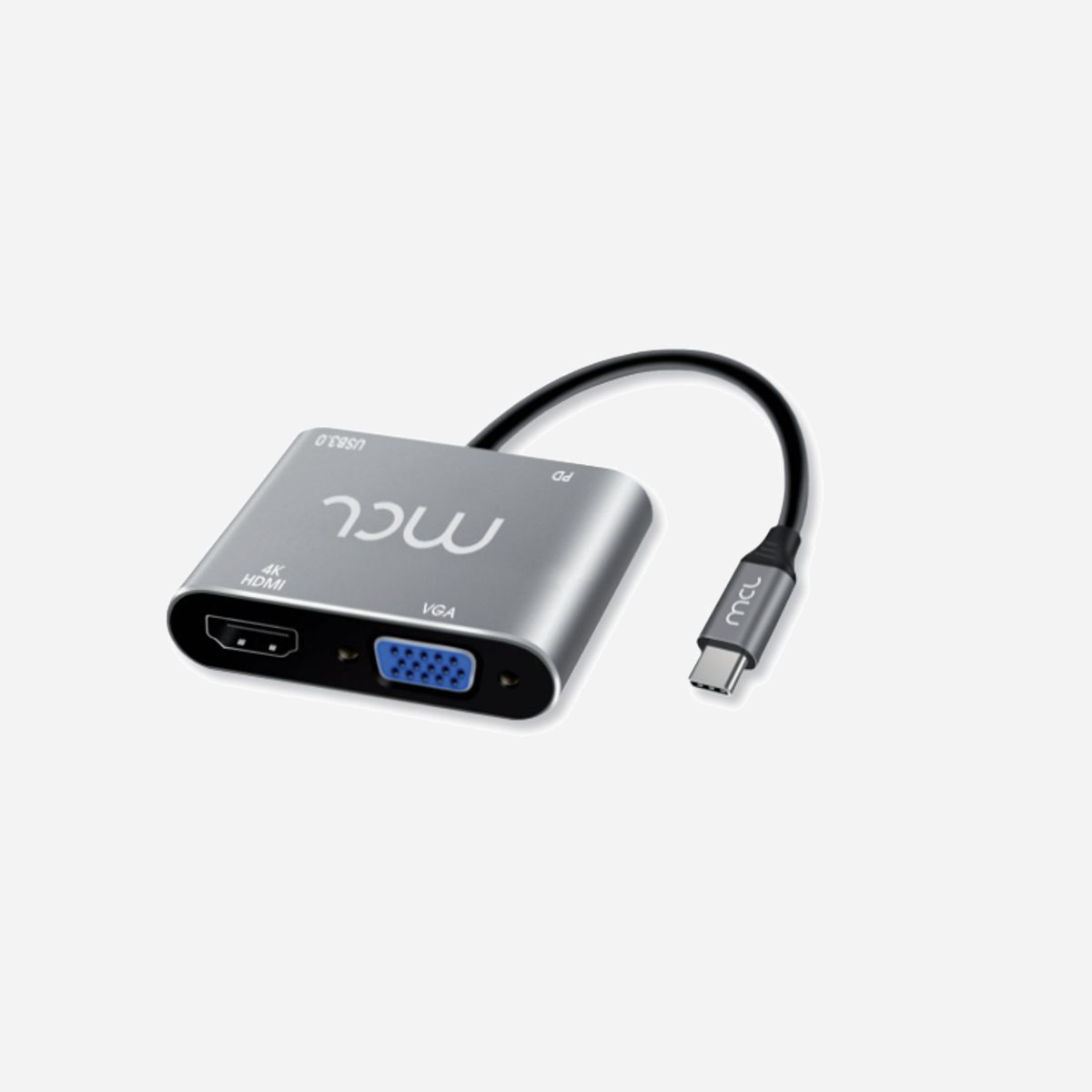 MCL MD1B99AU3CHVUDP Station d'accueil USB 3.2 Gen 1 Type-C argent, Power Delivery 60W, HDMI/VGA, résolution 1920x1200, 162x62x15mm - MCL MD1B99AU3CHVUDP. Technologie de connectivité: Avec fil, Interface de l'hôte: USB 3.2 Gen 1 (3.1 Gen 1) Type-C, Délivrance de la puissance USB jusqu’à: 60 W. Couleur du produit: Argent, Taux de transfert des données: 5 Gbit/s, Résolution (numérique maximum): 1920 x 1200 pixels. Type de source d'alimentation: USB. Largeur: 162 mm, Profondeur: 62 mm, Hauteur: 15 mm