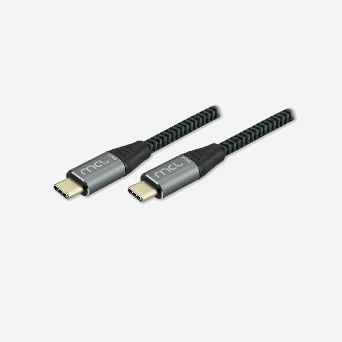 Câble MCL USB-C vers USB-C 2m, USB 3.2 Gen 2 (3.1 Gen 2), 10 Gbps, 60W Power Delivery, Noir, Référence MC1C99A003C1032 - Ce câble USB Type C 3.2 Gen2 permet la charge avec capacité d'alimentation maximale de 3A (60W) et le transfert de données jusqu'à 10Gbps.<br>Sa gaine tressée lui assure une excellente résistance et durabilité.