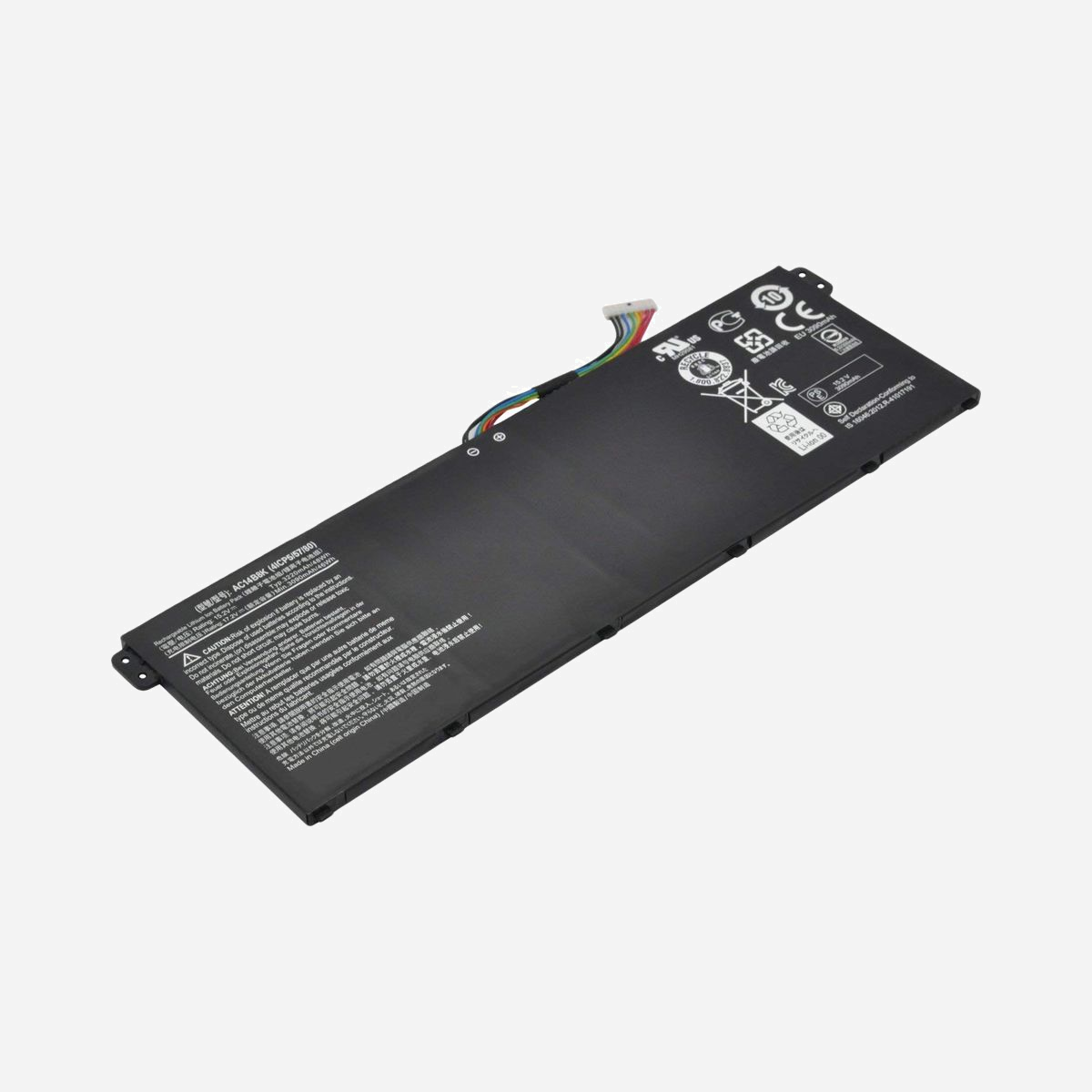 DLH Batterie Li-ion 15.2V 3150mAh 48Wh pour Acer - Remplacement AC14B8K / AP14B8K / KT.0030G.004 / KT.0040G.004 - Compatibilité étendue Aspire et TravelMate - <b>Compatible avec ACER </b>Aspire R7-371T / Aspire V3-371 / Aspire V5-132 / Aspire V5-132P / Aspire E5-731 / Aspire E5-771 / Aspire E5-771G / Aspire E5-721 / Aspire ES1-311 / Aspire ES1-411 / Aspire ES1-511 / Aspire ES1-512 / TravelMate P276-M / TravelMate B115 / TravelMate B115-M / TravelMate P276-MG / Aspire E5-731G / Aspire ES1-711 / Aspire ES1-711G / TravelMate P236-M / Chromebook CB5-311 / Chromebook CB5-571 / TravelMate B115-MP / TravelMate P236 / Aspire V3-112P / Aspire ES1-421 / Aspire ES1-431 / Aspire R3-131T / Aspire R3-471TG / Aspire ES1-520 / Aspire ES1-521 / Aspire ES1-731 / Aspire ES1-731G / Aspire R5-431T / Aspire R5-471T / Aspire R7-372T / Aspire V3-372 / Chromebook C730 / Chromebook C810 / Chromebook C910 / Chromebook CB3-111 / TravelMate B116-M / TravelMate B116-MP / TravelMate P238 / TravelMate P238-M / TravelMate X349-M / Extensa 2540 / Aspire ES1-572 / Spin 1 SP111-31 / Spin 1 SP113 / Spin 1 SP113-31 / Spin 5 SP513-51 / Spin 3 SP315-51 / TravelMate X349 / Aspire ES1-571 / Aspire A715-71G / Nitro 5 AN515-51 / Aspire A515-41G / Aspire A515-51 / Aspire A515-51G / Aspire A517-51 / Aspire A517-51G / Aspire A717-71G / Aspire R5-571T / Swift 3 SF315-51 / Swift 3 SF314-52 / TravelMate B117 / TravelMate B117-M / Nitro 5 AN515-52 / Nitro 5 Spin NP515 / Nitro 5 Spin NP515-51 / Aspire A517-71 / Aspire A517-71G / TravelMate P2510 / TravelMate P2510-M / Spin 5 SP515-51N / TravelMate P449-G2-MG / Aspire ES1-522 / Extensa 2508 / Extensa 2519 / Swift 3 SF315-41G / Aspire A717-72G / TravelMate P2410 / Aspire A715-72 / Aspire A715-72G / Swift 3 SF314-54 / Swift 3 SF314-54G / Aspire A515-52 / Swift 3 SF313-51 / Swift 3 SF314-55 / Predator Helios 300 PH315-51 / Predator Helios 300 PH317-52 / Aspire A517-51GP / Aspire A515-54 / Aspire A515-54G / TravelMate B118 / TravelMate B118-M / TravelMate B118-R / TravelMate B118-RN / ConceptD 5 CN517-71