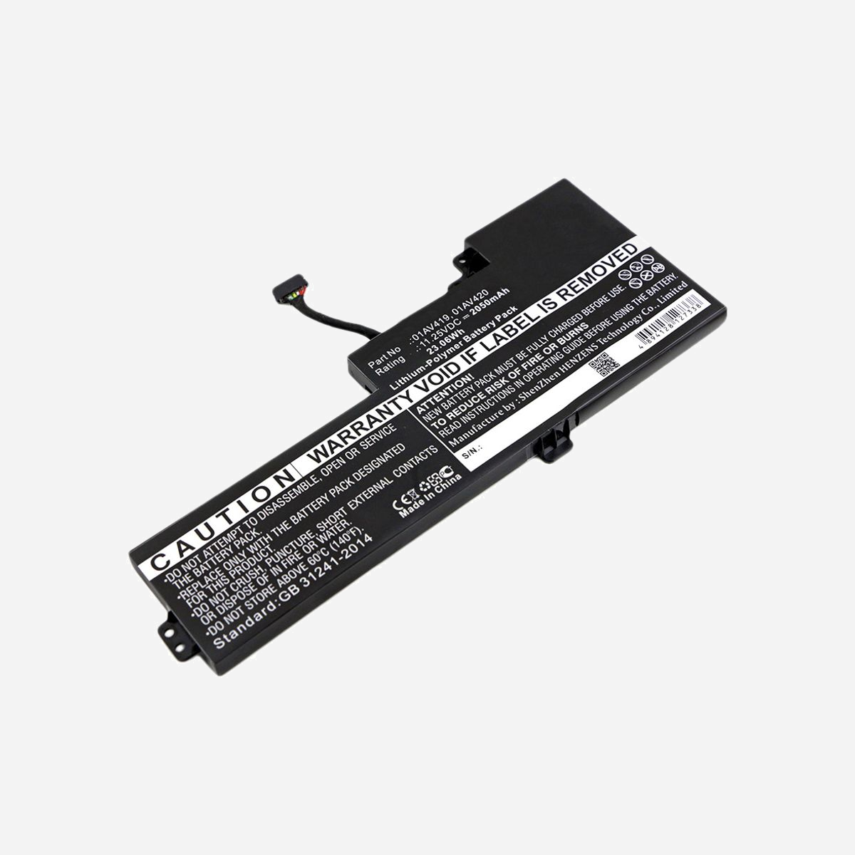 DLH Batterie Li-Pol 11.25V 2050mAh 24Wh pour Lenovo ThinkPad A285/A485/T470/T480 (Remplace 01AV419/420/421/489/SB10K97576/77/78) - Pour LENOVO ThinkPad A285 / ThinkPad A485 / ThinkPad T470 / ThinkPad T480
