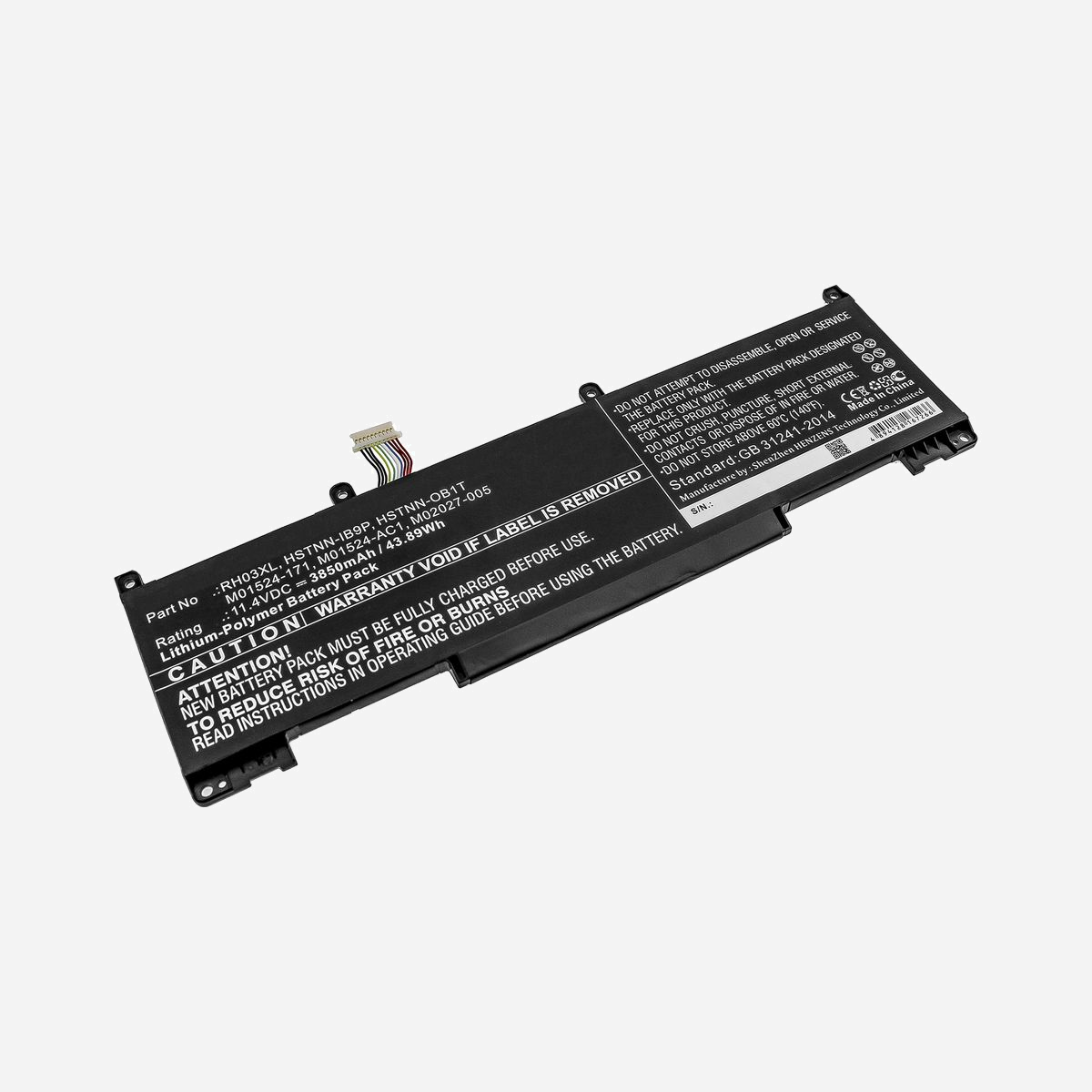 Batterie DLH Li-ion 11.4V 3850mAh 44Wh pour HP ProBook G8 (RH03XL/HSTNN-IB9P) - Technologie LiPo, 183g, Compatible ProBook 430/440/450/455/630/640/650 G8 - Pour HP ProBook 430 G8 / ProBook 440 G8 / ProBook 450 G8 / ProBook 455 G8 / Probook 630 G8 / Probook 640 G8 / Probook 650 G8