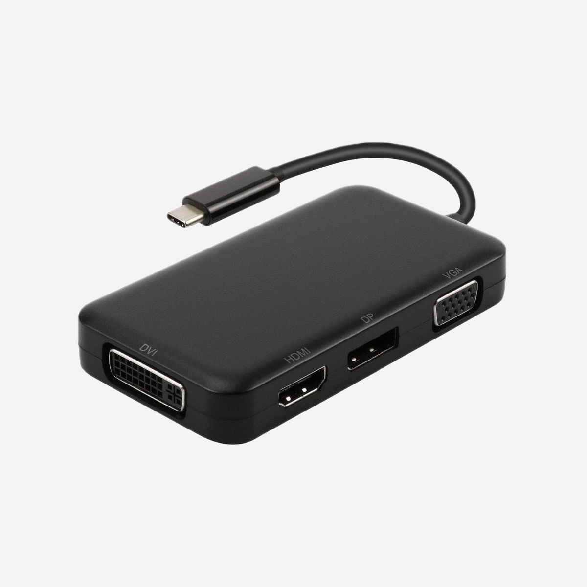 DLH DY-TU4880B Adaptateur Graphique USB Type-C 3.2 Gen 1 vers DVI/HDMI/DisplayPort/VGA, Résolution 1920x1080 60Hz, Noir - DLH DY-TU4880B. Version USB: 3.2 Gen 1 (3.1 Gen 1), Connecteur USB: USB Type-C, Type de connecteur USB: Mâle. Couleur du produit: Noir. Largeur: 250 mm, Profondeur: 96 mm, Hauteur: 52 mm. Poids du paquet: 65 g