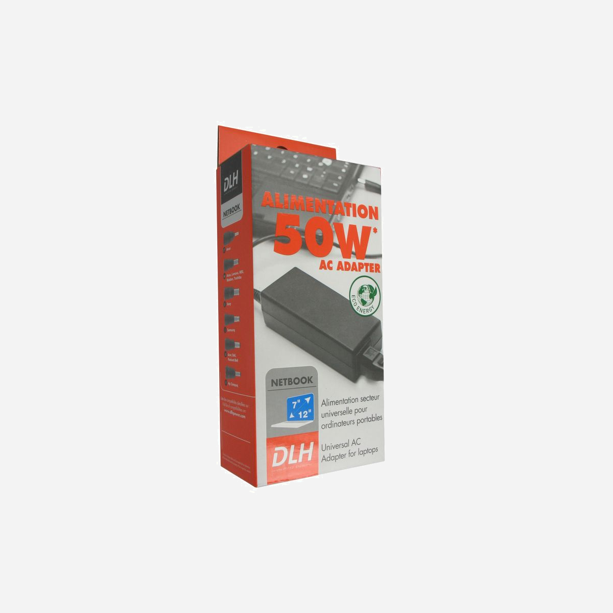 DLH Alimentation Secteur Universelle 45W DY-AI1545N 100-240V pour Ordinateur Portable (Lenovo, Dell, Asus, HP...). Sortie 19V 2.37A, Connecteurs Détachables, CE/RoHS - DLH ALIMENTATION SECTEUR UNIVERSELLE 50W. Utilité: Ordinateur portable, Type d'alimentation d'énergie: Intérieure, Tension d'entrée: 100/240 V. Couleur du produit: Noir. Certificats de conformité: CE, RoHS, Directive basse tension (DBT). Largeur: 91 mm, Profondeur: 44 mm, Hauteur: 27 mm. Largeur du colis: 230 mm, Profondeur du colis: 100 mm, Hauteur du colis: 50 mm