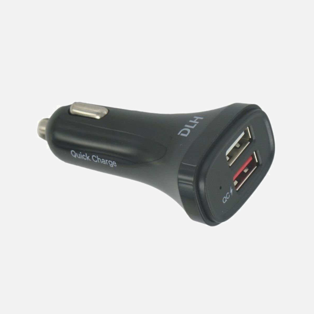DLH Chargeur Auto USB-A Quick Charge 3.0 20W, 2 Ports USB (1x QC 3.0, 1x 2.4A), Câbles USB-C & Micro-USB Inclus, 12/24V, RoHS, CE - <b>CHARGEUR VOITURE USB-A QUICK CHARGE 3.0 AVEC CABLE USB-C ET CABLE MICRO USB</b><br><b><br>2 ports USB :</b><br>1 port USB QC Qualcomm 3.0<br>1 port USB 2.4A<br><br>20W max. 3A max.