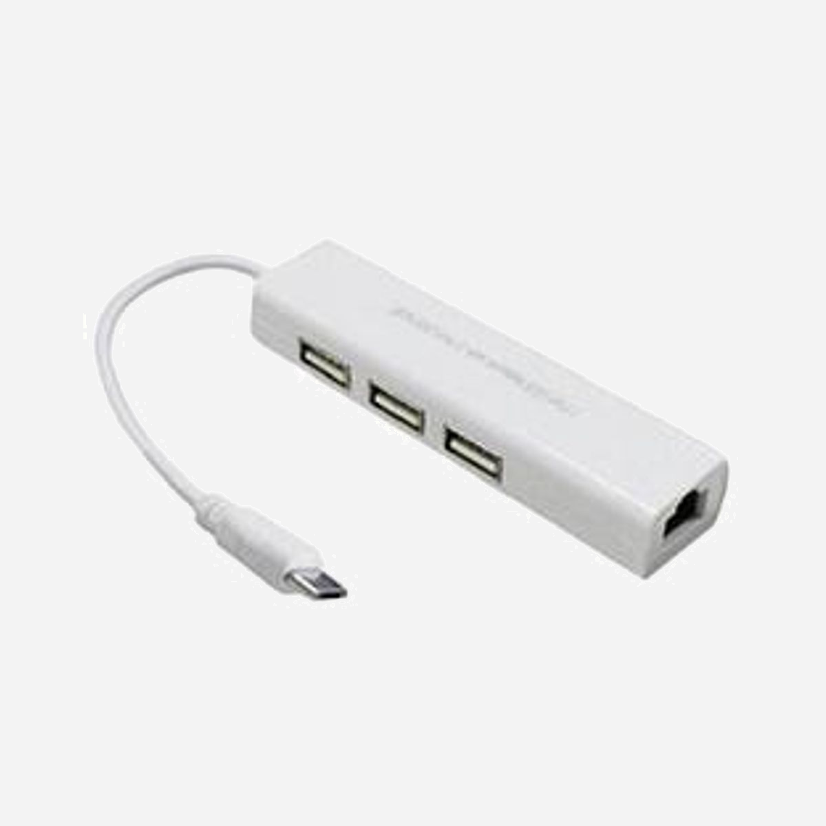 DLH Station d'accueil DY-TU3175W USB 2.0 Micro-B Blanc : 3x USB 2.0 Type-A, 1x Ethernet RJ45, Poids 38g - <b>DY-TU3175W</b><br><br>ADAPTATEUR MICRO USB AVEC 1 PORT ETHERNET RJ45 ET 3 PORTS USB-A 2.0 POUR TABLETTE OU SMARTPHONE