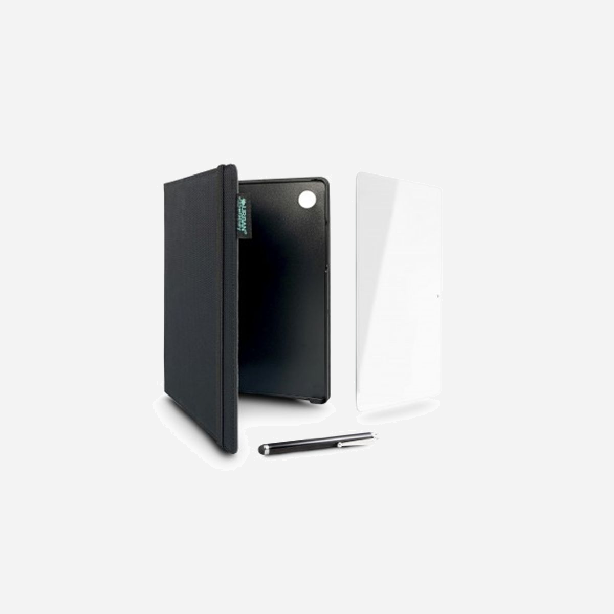 Urban Factory EPS08UF Étui Folio Porte Carte pour Galaxy Tab A8 10.5" (2022) 26.7cm PET Recyclé Noir + Verre Trempé + Stylet - <b>GREENEE: ECO STARTER PACK TAB A8 10.5 </b><br>Etui pour Galaxy Tab A8 10.5’’<br>Etui fabriqué à partir de bouteilles plastiques recyclées pour protéger la tablette contre les chocs du quotidien. Fonction stand avec plusieurs angles de vue possibles.<br><br>Protection en verre trempé pour Galaxy Tab A8 10.5’’.<br>Le verre trempé est la protection la plus efficace pour votre tablette<br><br>Stylet tactile à pointe en gomme souple 0,8mm.<br>Le stylet permet une utilisation plus précise de la tablette. Il évite les rayures et est anti-trace.