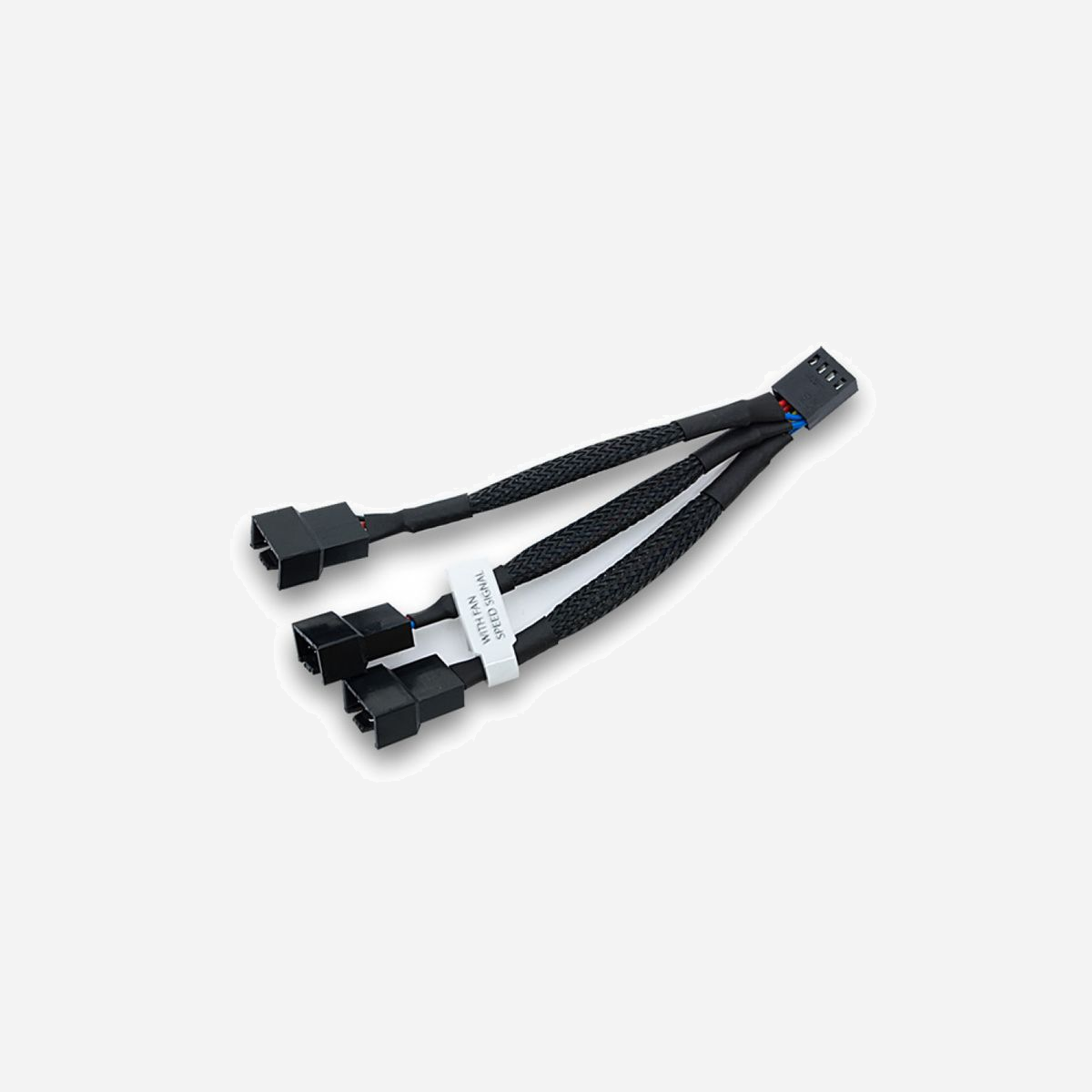 EK Water Blocks Y-Splitter 3-Fan PWM 0,1m : Câble répartiteur 4-pin PWM vers 3 x Fan (3-pin), longueur 0,1 mètre, conforme RoHS. - EK Water Blocks Y-Splitter 3-Fan PWM. Longueur de câble: 0,1 m, Connecteur 1: 4-pin PWM, Connecteur 2: 3 x Fan (3-pin). Certificats de conformité: RoHS