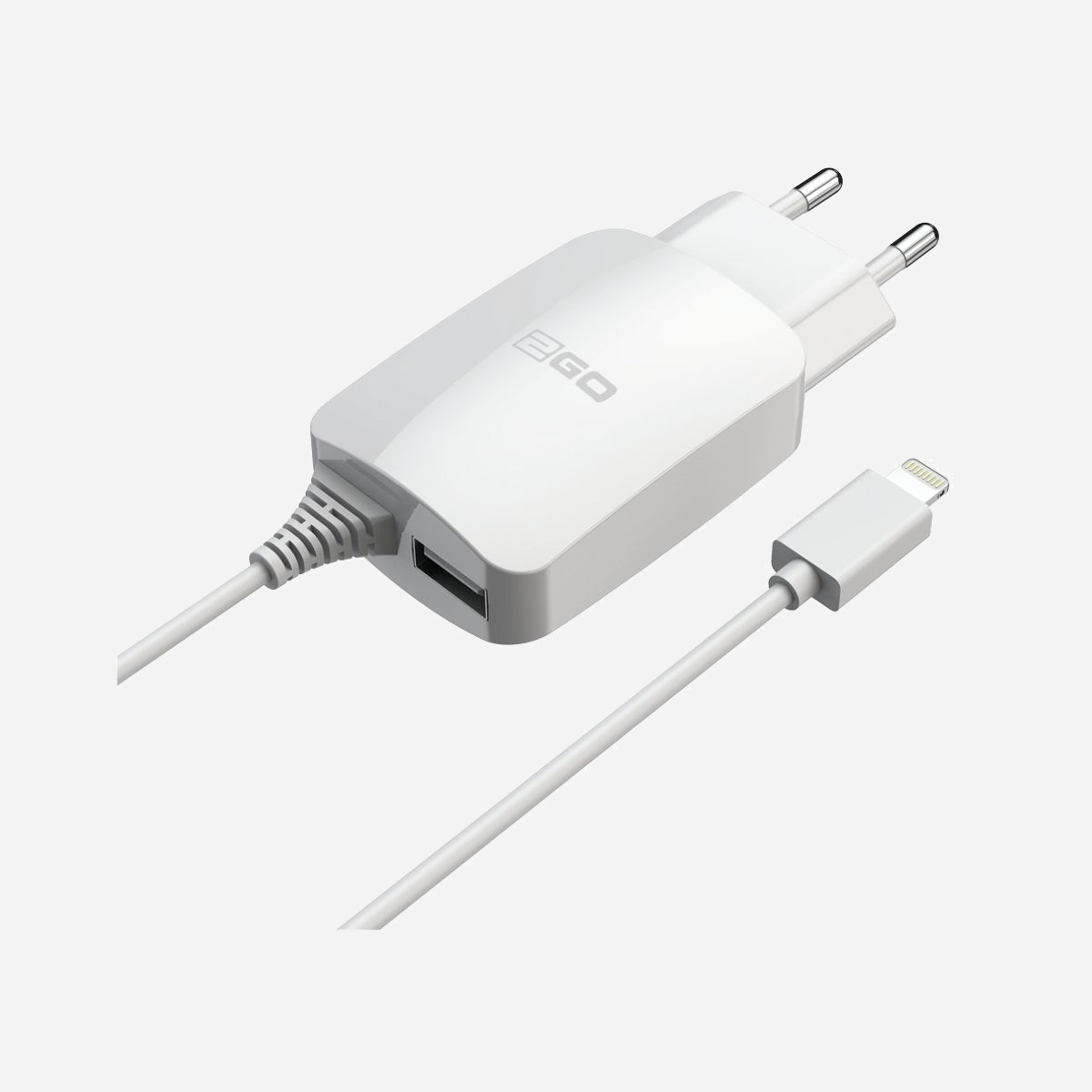 Chargeur Secteur Universel 2GO 797166 Blanc - 1 Port USB 2.0, 5V/2.1A, Câble 1.4m, Tension d'Entrée 100-240V, Connecteur Lightning - 2GO 797166. Type de chargeur: Intérieure, Type de source d'alimentation: Secteur, Compatibilité de chargeur: Universel. Tension d'entrée: 100 - 240 V, Tension de sortie (max): 5 V. Quantité de Ports USB 2.0: 1. Longueur de câble: 1,4 m, Couleur du produit: Blanc