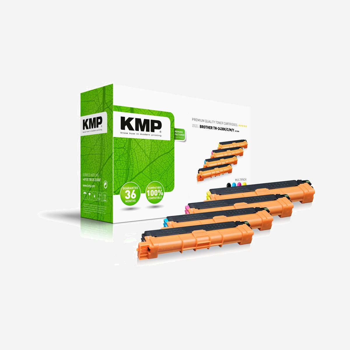 KMP Kit 4 Cartouches Toner Compatible 1268,0005 (Noir, Cyan, Magenta, Jaune) - 1000 pages - Brother TN243 Series - DCP L 3500/MFC L 3700 - KMP 1268,0005. Rendement par page de toner noir: 1000 pages, Rendement par page de toner de couleur: 1000 pages, Couleurs d'impression: Noir, Cyan, Magenta, Jaune, Quantité: 4 pièce(s)