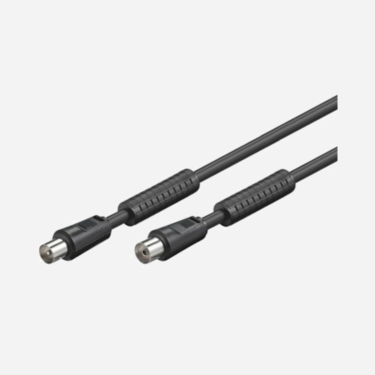 Alcasa S-PAK05S : Câble Coaxial RF TV 5m, Connecteur Mâle RF TV vers Connecteur Femelle RF TV, 75 Ohm, Noir. - Alcasa S-PAK05S. Longueur de câble: 5 m, Connecteur 1: RF TV, Connecteur 2: RF TV