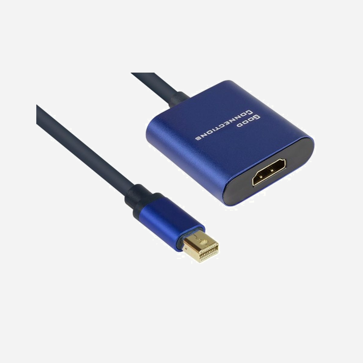 Alcasa MDP-HDMI2 : Adaptateur Mini DisplayPort 1.4 vers HDMI 2.0 (Mâle/Femelle) - 0.2m - Résolution 4K 60Hz - HDCP 2.2 - Noir/Bleu - Alcasa MDP-HDMI2. Longueur de câble: 0,2 m, Connecteur 1: Mini DisplayPort, Connecteur 2: HDMI. Quantité: 1 pièce(s). Quantité par boîte: 1 pièce(s)