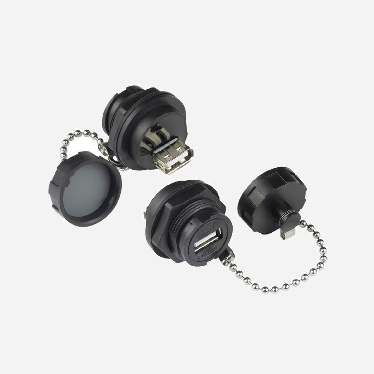 Alcasa IC04-U205 Connecteur USB A Femelle Noir Droit IP65/IP67 (PBT/PVC) -40-80°C Durée de Vie 500 Cycles - Alcasa IC04-U205. Connecteur(s): USB A, Couleur du produit: Noir, Genre du connecteur: Femelle