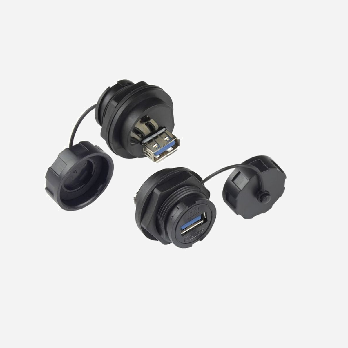 Alcasa IC04-U304 Connecteur USB A Femelle Noir IP65/IP67 Facteur de Forme Droit, Matériaux PBT/PVC, Durée de Vie 500 Cycles, -40°C à 80°C - Alcasa IC04-U304. Connecteur(s): USB A, Couleur du produit: Noir, Genre du connecteur: Femelle