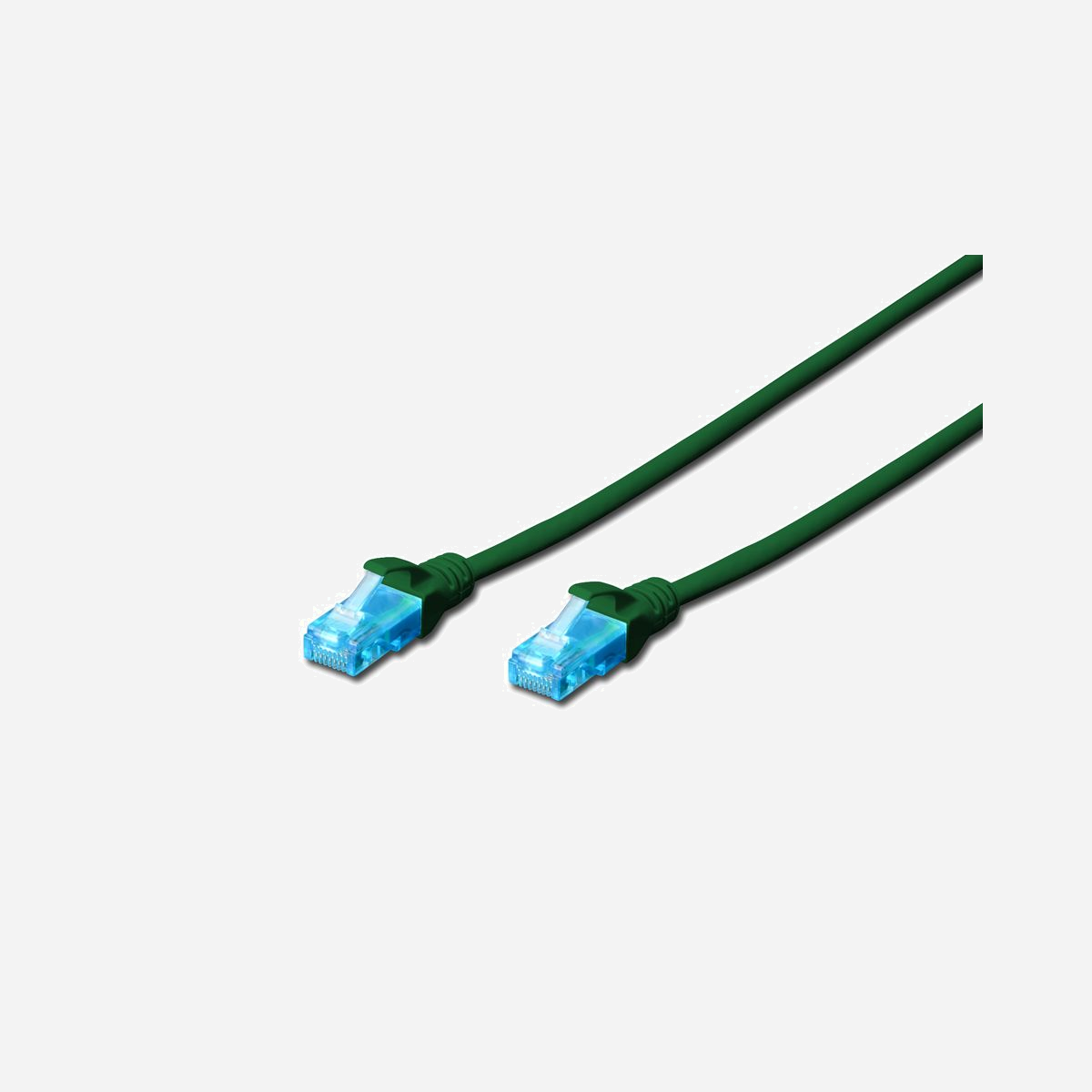 Digitus Câble de Brassage CAT 5e U/UTP Vert 0.5m, Connecteurs RJ45 Mâle-Mâle, Conducteur Cuivre, PoE, AWG 26/7, 10/100/1000Base-T(X) DK-1511-005/G - Un débit et une qualité de connexion excellents pour votre réseau.<br><br>- Connecteur bleu transparent pour une identification facile de la catégorie 5e (100 MHz)<br>- Conducteur intérieur : Cuivre (Cu)<br>- Compatible PoE<br><br>Les câbles à paires, classe D, catégorie 5e DIGITUS® sont fabriqués et testés conformément à la norme CAT 5e ISO/IEC 11801 et DIN EN 50173. Ils permettent de garantir que l’installation de câbles est conforme à la spécification de canal ISO et EN, et offrent une performance excellente au câblage CAT 5e DIGITUS®. La performance a été testée jusqu’à 100 MHz, y compris les caractéristiques de performance à l’instar de la paradiaphonie (« NEXT »). Les câbles de brassage DIGITUS® ont été spécialement conçus pour répondre aux besoins dans les différents domaines d’application de manière intégrale. Chaque câble est doté d’un manchon de protection anti-pli injecté avec décharge de traction. Par ailleurs, le manchon de protection dispose d’un levier à cran qui empêche l’enchevêtrement de câbles et protège en même temps le décrochage du levier à cran du connecteur. La coloration bleue des connecteurs permet une identification aisée de la catégorie 5e.
