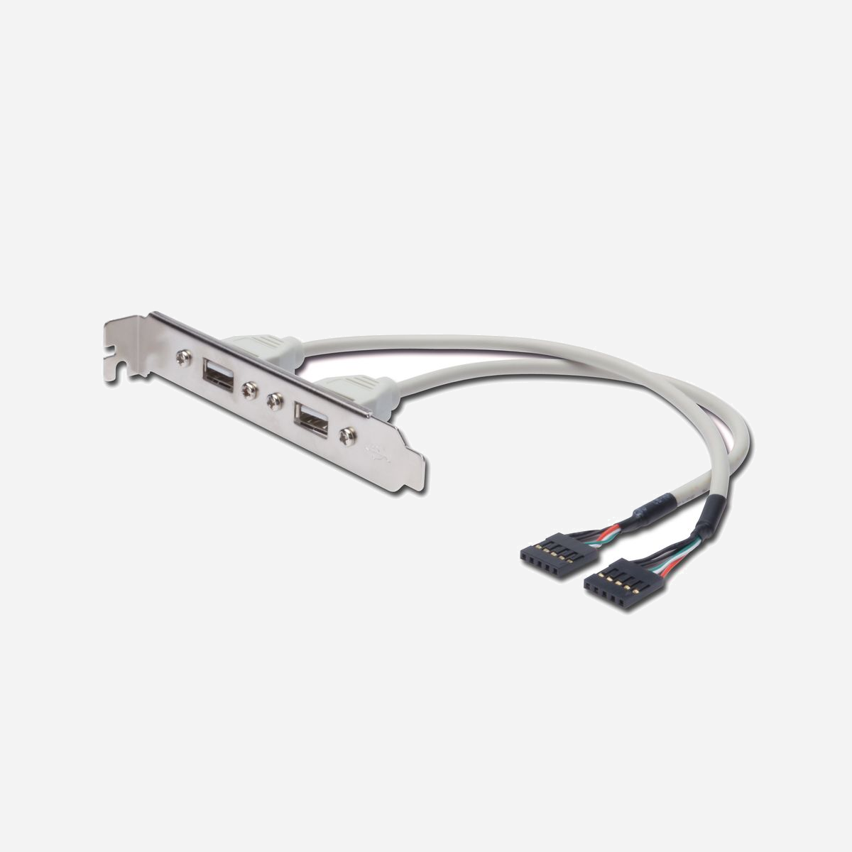 Digitus AK-300301-002-E : Câble Cache Fente USB 2.0, 0.25m, Connecteur USB-A vers IDC, 480 Mbps, AWG28, Certification UL2725 - Assure une connexion fiable et rapide des périphériques USB externes au PC, même à de grandes distances.<br><br>Permet d'établir une connexion entre l'interface USB de la carte mère et les ports USB externes du cache fente. Vitesse de transfert des données jusqu'à 480 Mbps (haut débit).