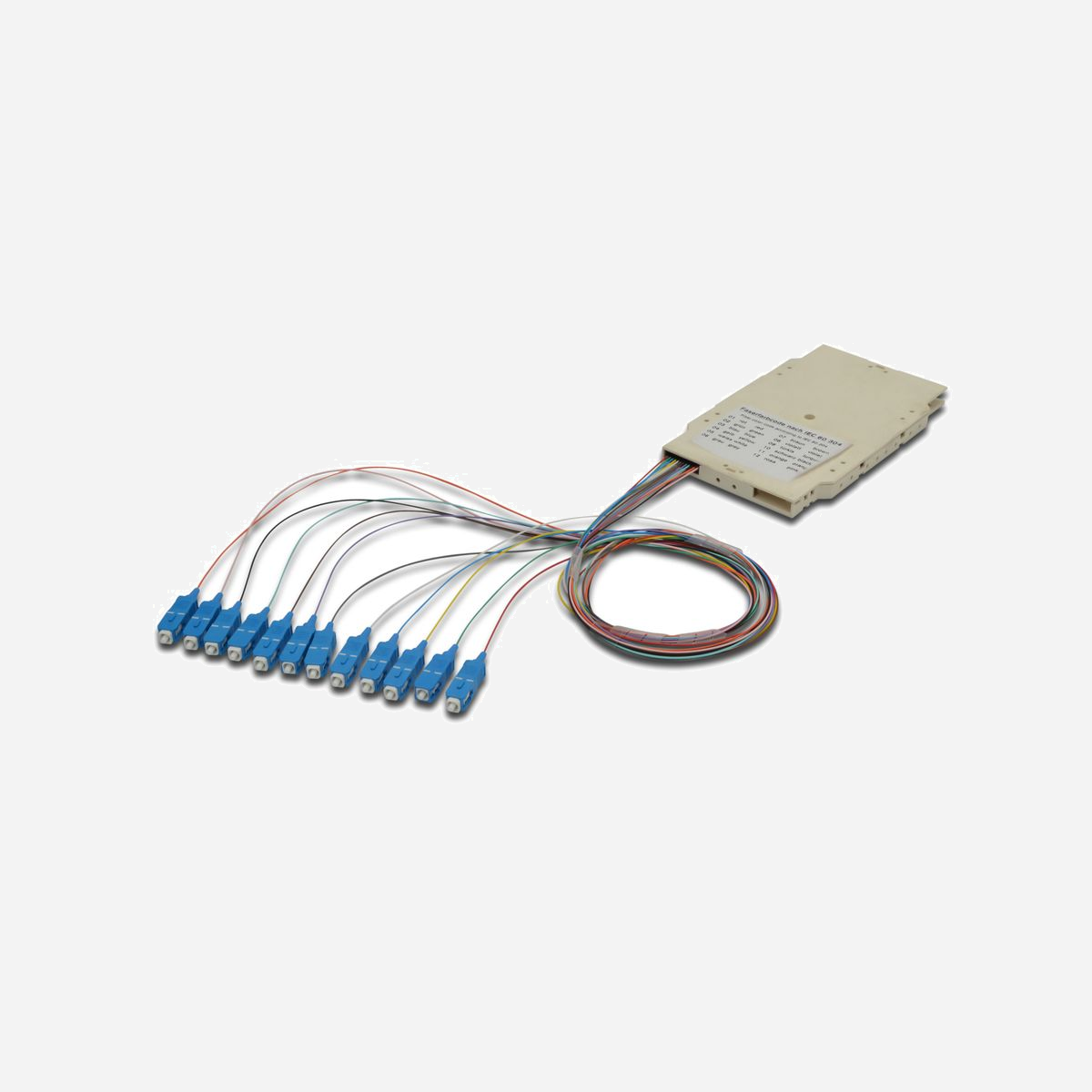 Digitus Cassette d'Épissure 12 Connecteurs SC OM4 Multimode, avec Raccords Flexibles Pré-assemblés et Code Couleur IEC 60304 - Installation rapide grâce aux raccords flexibles pré-assemblés.<br><br>Les cassettes d’épissure pré-assemblées avec les raccords flexibles déjà fixés sont découpées en conséquence et aménagées selon le code couleur de fibre IEC 60 304. Un autocollant sur la face supérieure de la cassette indique le code couleur utilisé pour les raccords flexibles. Chaque cassette comporte un protocole de contrôle pour chaque lot de raccords flexibles et garantit ainsi une qualité supérieure et une performance optimale pour votre réseau.