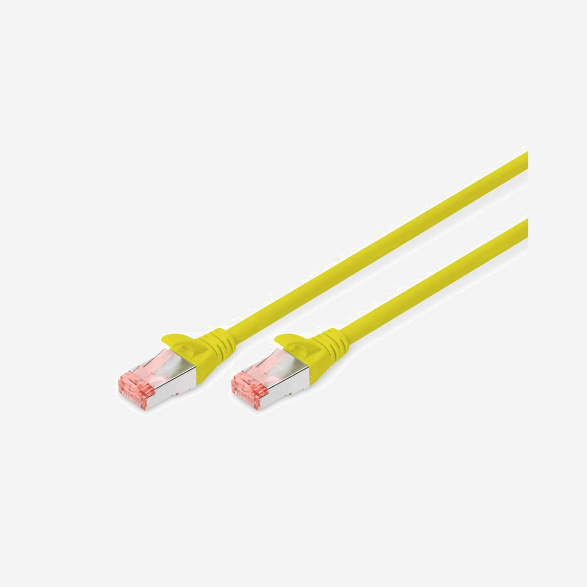 Digitus Câble Réseau CAT 6 S/FTP 3m Jaune RJ-45 Mâle-Mâle, Conducteur Cuivre, Blindage S-STP, LSZH, 250 MHz, AWG 27/7, Réf: DK-1644-030/Y - Un débit et une qualité de connexion excellents pour votre réseau.<br><br>- Avec gainage extérieur LSZH (Low Smoke Zero Halogen) pour une meilleure réaction au feu et une faible émission de fumées.<br>- Connecteur rouge transparent avec blindage en métal pour une identification facile de la catégorie 6 (250 Mhz)<br>- Conducteur intérieur : Cuivre (Cu)<br>- Compatible PoE+<br><br>Les câbles à paires, classe E, catégorie 6 DIGITUS® sont fabriqués et testés conformément à la norme CAT 6 ISO/IEC 11801 et DIN EN 50173 Standard. Ils permettent de garantir que l’installation de câbles est conforme à la spécification de canal ISO et EN, et offrent une performance excellente au câblage CAT 6 DIGITUS®. La performance a été testée jusqu’à 250 MHz, y compris les caractéristiques de performance à l’instar de la paradiaphonie (« NEXT »). Les câbles à paires DIGITUS® ont été spécialement conçus pour répondre aux besoins dans les différents domaines d’application de manière intégrale. Chaque câble est doté d’un manchon de protection anti-pli injecté avec décharge de traction. Par ailleurs, le manchon de protection dispose d’un levier à cran qui empêche l’enchevêtrement de câbles et protège en même temps le décrochage du levier à cran du connecteur. La coloration rouge des connecteurs permet une identification simple de la catégorie 6.