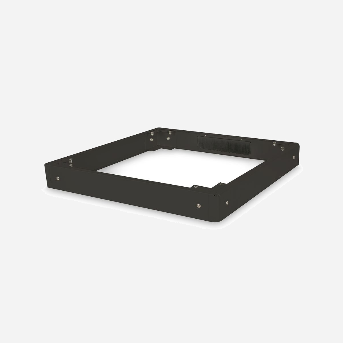 Socle Digitus DN-19-PLINTH-8/8-B pour baie 19" Varioflex-N/Unique/Dynamic Basic 800x800mm, Acier Noir 1U, hauteur ajustable 100mm, Passage de câbles - Les accessoires DIGITUS® 483 mm (19") sont conçus pour répondre aux exigences élevées de l'infrastructure informatique. Ils sont fabriqués selon les normes de qualité allemandes.<br><br>- Élargit la hauteur et donc l'espace de rangement pour les surlongueurs de câbles<br>- Gestion simple des câbles grâce à un passage de câbles avec une barrette à brosses<br>- Logistique simplifiée : livraison non montée<br><br>Les socles sont disponibles pour toutes les baies de 483 mm (19") des séries Varioflex-N, Unique ainsi que pour la série Dynamic Basic de DIGITUS. Augmente la garde au sol de 100 mm. Il est possible de fixer jusqu'à deux socles l'un sur l'autre pour atteindre une hauteur de 200 mm. L'espace intérieur peut être utilisé pour le stockage des surlongueurs de câbles et la gestion des câbles. Livré non monté.