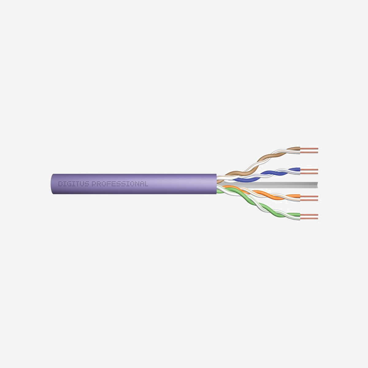 Digitus Câble Installation Cat.6 U-UTP 100m Violet, 250 MHz, AWG23/1 Cuivre Solide, Gaine LSZH, PoE, Certifié GHMT, CPR Eca, Référence DK-1613-VH-1 - Un débit et une qualité de connexion excellents pour votre réseau.<br><br>- 1GBit Ethernet<br>- 250 MHz Fréquence de transmission<br>- Support PoE Power over Ethernet<br>- BauPVO classe Eca<br>- Certifié GHMT<br><br>Les câbles d’installation DIGITUS catégorie 6 U-UTP ont été fabriqués et testés conformément aux spécifications ISO/IEC 11801, DIN EN 50173 et DIN EN 50288-5-1 catégorie 6. Chaque câble est composé de 8 conducteurs isolés en polyéthylène AWG 23 codifiés par des couleurs. Les conducteurs sont torsadés en 4 dans les paires variables en longueur. Les indications mentionnées sur la gaine extérieure comprennent le nom de marque, le numéro d’article et la longueur de câble de 0 à 350 mètres. Le câble est emballé dans une boîte en carton qui facilite l’installation.