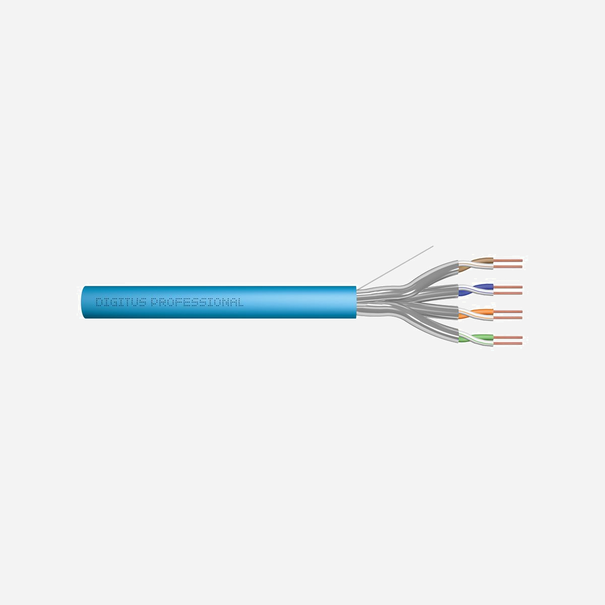 Digitus Câble Installation CAT 6A U-FTP 100m, AWG23/1, 500 MHz, PoE, LSZH, Classe Eca, Ethernet 10GBit, U/FTP (STP) Bleu - Un débit et une qualité de connexion excellents pour votre réseau.<br><br>- Ethernet 10GBit<br>- 500 MHz Fréquence de transmission<br>- Support PoE Power over Ethernet<br>- BauPVO classe Eca<br><br>Les câbles d’installation DIGITUS® catégorie 6A U-FTP ont été conçus et testés conformément aux spécifications ISO/IEC 11801, TIA/586-C.2 et EN50173. Chaque câble est composé de 8 conducteurs isolés en polyéthylène AWG 23 codifiés par des couleurs. Les conducteurs sont percés par paires de 4 à des diamètres différents. Le nom de marque et le numéro d’article constituent les détails d’impression sur le manteau extérieur. Le câble est livré dans une boîte en carton déchirable ou un touret en bois pour faciliter l‘installation.
