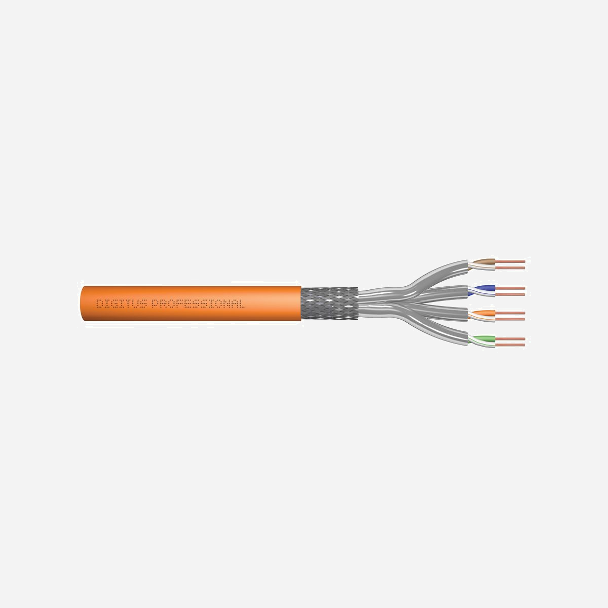 Digitus Câble Installation CAT 7 S-FTP 500m, AWG 23/1 Solide, LSZH, 1200MHz, Classe C, Dca CPR, Orange. Conforme RoHS. - Un débit et une qualité de connexion excellents pour votre réseau.<br><br>- Ethernet 10GBit<br>- 1200 MHz Fréquence de transmission<br>- Lien permanent certifié<br>- Support PoE Power over Ethernet<br>- BauPVO classe Dca-s2 d1 a1<br><br>Adapté pour le câblage structuré de bâtiments dans le secteur secondaire et tertiaire