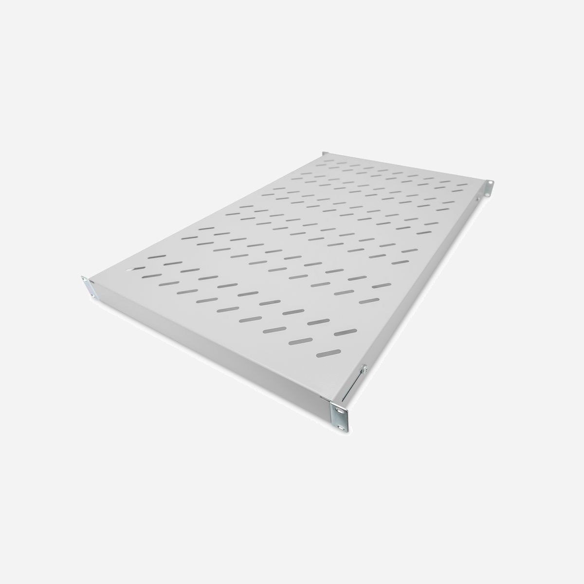 Digitus Étagère 1U Fixe 19" DN-97648 Gris, Rails Ajustables, Charge 50kg, Profondeur 482mm, Montage Armoire Réseau/Serveur - - Les rails de fixation variables assurent un maintien optimal dans le profil de 483 mm (19")<br><br>Les étagères de montage fixe sont faciles à installer dans les quatre rails profilés de 483 mm (19 po) de votre armoire réseau ou armoire serveur de 483 mm (19 po). Grâce à la tôle stable et perforée avec une capacité de charge de 50 kg maximum, elles constituent des supports optimaux pour les composants qui ne correspondent pas à 483 mm (19 po). Les rails de fixation avant sont déjà prémontrés et peuvent être ajustés de à 50 mm environ en cas de besoin. Les rails de fixation arrière sont ajustés en profondeur dans une zone précise.