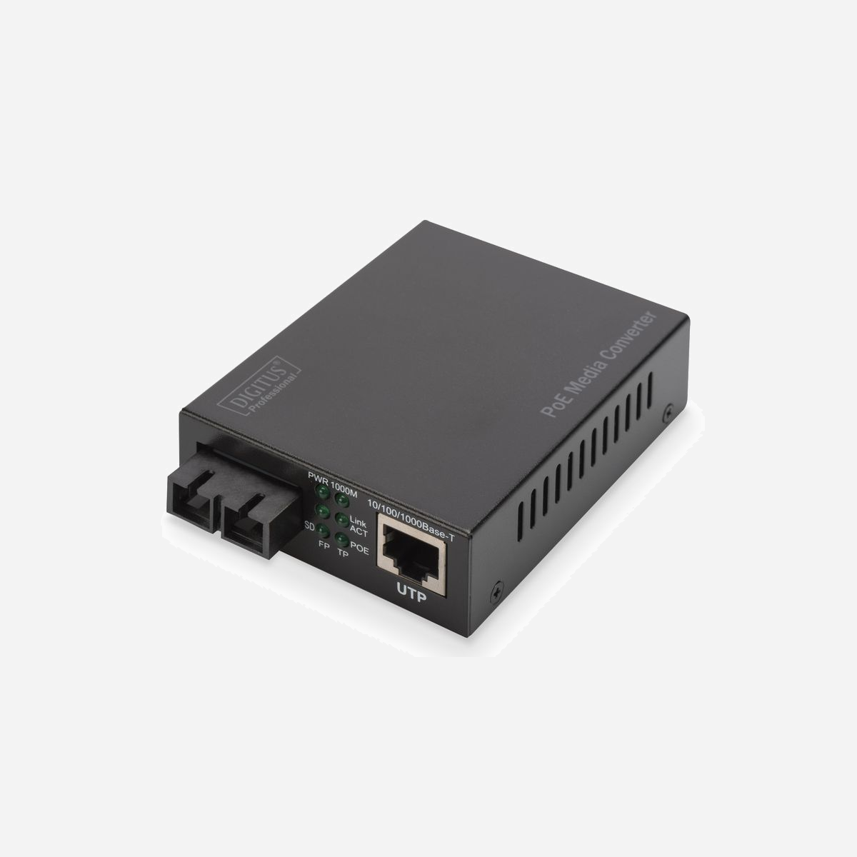 Digitus Convertisseur de Médias Gigabit PoE DN-82160, RJ45/SC Monomode 1000Base-LX, Distance 20km, PoE 30W, IEEE 802.3af/at/u/z - La solution parfaite de conversion pour le transfert de données optiques<br><br>- Alimentation via PoE, PSE<br>- Envoie des données de haute qualité et offre en outre une meilleure sécurité contre les pannes.<br>- Un transfert rapide de gamme gigabit est garanti<br>- Portée de jusqu’à 20km<br><br>Les convertisseurs de médias DIGITUS® constituent une solution idéale pour la migration des signaux cuivre et fibre optique. Dorénavant, vous êtes capables d'accéder à la technologie sur fibre et de transmettre des signaux de réseau sur plusieurs kilomètres sans renouveler toute votre infrastructure de réseau. La large gamme de produits répond à vos besoins particuliers. Le fonctionnement intuitif garantit une installation rapide et facile. Des années d'expérience et une large gamme de produits permettent à DIGITUS® de devenir un partenaire sur lequel vous pouvez compter pour votre réseau.