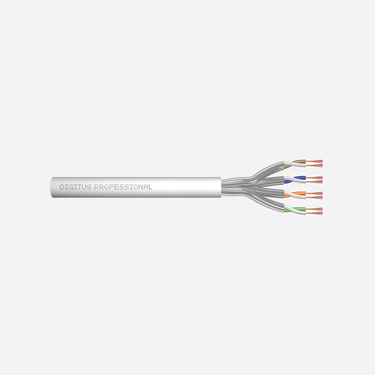 Digitus Câble Installation CAT 6A U-FTP 305m Gris, Conducteur Cuivre, AWG 27/7, 10GBase-T, 500 MHz, LSZH, Diamètre 5.8mm, Impédance 100 Ohm - Un débit et une qualité de connexion excellents pour votre réseau.<br><br>- Convient pour le montage direct de connecteurs RJ45 pour la fabrication de cordons de brassage<br>- Pour la construction de lignes de câblage de classe EA, 500 MHz<br>- Selon les normes ANSI/TIA-568-C ; ISO/IEC 11801 2nd Ed. ; EN 50173-1 : EN 50288-10-1<br>- Conducteur interne : cuivre (Cu)<br>- Compatible PoE<br><br>Adapté pour les installations de lignes de câbles de classe D, 100 MHz.