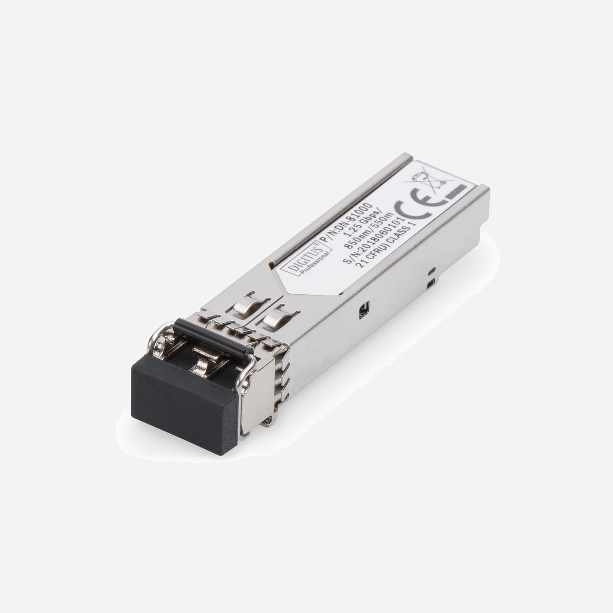 Digitus Module SFP DN-81000-04, 1.25Gbit/s, LC Multimode 500m, 850nm, 0-70°C, Compatible HP-HPE, MSA Compliant - Connexion à fibre optique de type Plug-and-Play<br><br>- La connexion à fibre optique de type Plug-and-Play facilite une installation rapide.<br>- Envoie les données en haute qualité et offre également une robustesse à toute épreuve<br>- Distance de jusqu'à 0,55 km à un débit de transmission de données maximum de 1,25 Gbit/s<br>- Température de fonctionnement : 0 °C ~ 70 °C<br><br>Les modules émetteurs-récepteurs DIGITUS® Mini GBIC (SFP) offrent une qualité et une fiabilité optimales. Qu'il s'agisse du commutateur vers le commutateur, du convertisseur vers le commutateur, du convertisseur vers le convertisseur ou toute autre application : la large gamme de modules DIGITUS® dote la technologie fibre optique d'une grande souplesse d'utilisation. La conformité à la norme MSA (Multi Source Agreement) garantit la compatibilité avec les équipements de fabricants tiers.