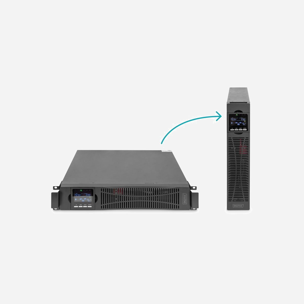 Digitus UPS OnLine DN-170093 1000VA/1000W Double Conversion, Facteur de Puissance 1.0, 8x C13, RS232/USB, Slot SNMP, Batteries Hot-Swap, Format Rack/Tour - L'UPS OnLine est une solution de secours idéale pour vos besoins en énergie exigeants et offre une grande fiabilité dans diverses applications industrielles.<br><br>- Facteur de puissance élevé (1,0), une puissance active plus élevée permet de connecter davantage de charges, ce qui permet de gagner de la place et de réduire les coûts.<br>- Haute efficacité en mode en ligne, un rendement plus élevé signifie une gestion optimisée de l'énergie et une réduction de la dissipation de chaleur, ce qui permet de réaliser des économies d'énergie et d'améliorer la fiabilité.<br>- L'écran LCD convivial offre un aperçu de l'état de l'ASI pour faciliter l'installation, la configuration et l'utilisation.<br>- Le design compact rack/tour optimise l'espace de montage en rack et permet une installation flexible.<br>- Temps d'immobilisation minimal de l'appareil grâce à des modules de batteries remplaçables à chaud par l'utilisateur, qui peuvent être échangés pendant le fonctionnement.<br>- Des modules de batteries externes permettent de prolonger l'autonomie.<br>- Nombre élevé de sorties (8 x C13) pour une distribution optimale du courant vers les consommateurs.<br>- Différentes interfaces de communication (RS232/USB, port parallèle, slot SNMP) permettent de surveiller l'installation à distance.<br>- L'autotest automatique de la batterie et la régulation de la vitesse du ventilateur augmentent la durée de vie des composants.<br>- La fonction REPO (Remote Emergency Power Off) permet d'éteindre l'ASI en cas d'urgence. Lorsqu'une urgence survient, l'interrupteur REPO désactive le redresseur et l'onduleur et arrête immédiatement l'alimentation de la charge. L'UPS arrête la charge.<br><br>Les DIGITUS® systèmes d'onduleurs OnLine sont des solutions extrêmement fiables conçues pour protéger les équipements sensibles des coupures de courant. Ils sont équipés d'un contrôle par microprocesseur pour assurer des performances maximales et la protection de vos systèmes commerciaux et bureautiques contre les pertes de données et les dommages. Grâce au facteur de puissance élevé, à la large plage de tension d'entrée et au chargeur puissant, le système répond aux exigences les plus élevées. Les modes de charge intelligents et le contrôle de la vitesse du ventilateur augmentent la durée de vie et la fiabilité de l'onduleur. Tous les paramètres de l'alimentation sans interruption peuvent être configurés à l'aide de l'écran LCD. Un adaptateur SNMP pour l'accès à distance au système UPS est disponible en option.