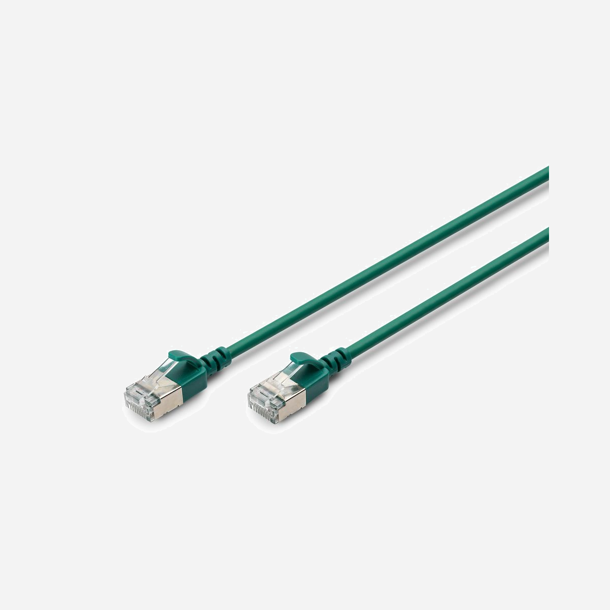 Digitus CAT 6A F-FTP Slim Patch Cable 3m Vert, RJ45 M/M, AWG 32/7, LSZH, 10 Gbit/s, 500 MHz, PoE+, Diamètre 3.8mm, Cuivre - Des normes orientées vers l'avenir et une qualité haut de gamme pour votre réseau.<br><br>- Avantage : design fin et flexible, le câble peut être posé sans effort dans les espaces restreints<br>- Caractéristiques : Vitesse de transmission de 10 Gbit/s et fréquence de 500 MHz<br>- Domaine d'application : idéal pour les centres de données, les solutions haute densité et les bureaux à domicile<br>- PoE+ prêt<br><br>Les câbles patch DIGITUS® Slim se distinguent par leur faible diamètre extérieur et leur gaine flexible. Le design mince permet une utilisation polyvalente dans votre réseau. De plus, les câbles patch DIGITUS® Slim sont fabriqués selon les normes ISO/IEC 11801 et DIN EN 50173 CAT 6A. Ils garantissent que l'installation du câble est conforme à la spécification des canaux ISO & EN et offrent une excellente performance dans le câblage DIGITUS® CAT 6A. Les performances ont été testées jusqu'à 500 MHz, y compris les caractéristiques de performance telles que la paradiaphonie ("NEXT"). Les câbles patch DIGITUS® ont été spécialement conçus pour répondre à toutes les exigences dans différents domaines d'application. Chaque câble est équipé d'un manchon anti-pliage moulé avec décharge de traction. De plus, le manchon dispose d'une protection du levier de verrouillage qui empêche les câbles de se plier et le levier de verrouillage de se détacher du connecteur.