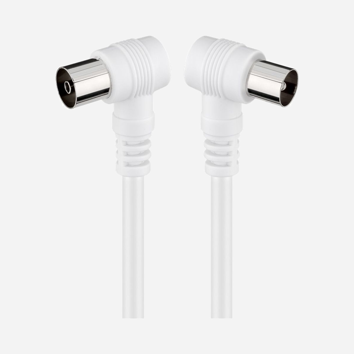 Goobay 11521 : Câble Coaxial 2.5m, Connecteurs Coaxial Mâle/Femelle Courbes, 75 Ohm, Blindage 70dB, CCS/PVC, Blanc, RoHS - Goobay 11521. Longueur de câble: 2,5 m, Connecteur 1: Coaxial, Connecteur 2: Coaxial. Quantité: 1 pièce(s). Type d'emballage: Vrac. Certification: Directive 2011/65/EU [OJEU L174/88-110, EN IEC 63000:2018, Certificats de conformité: RoHS