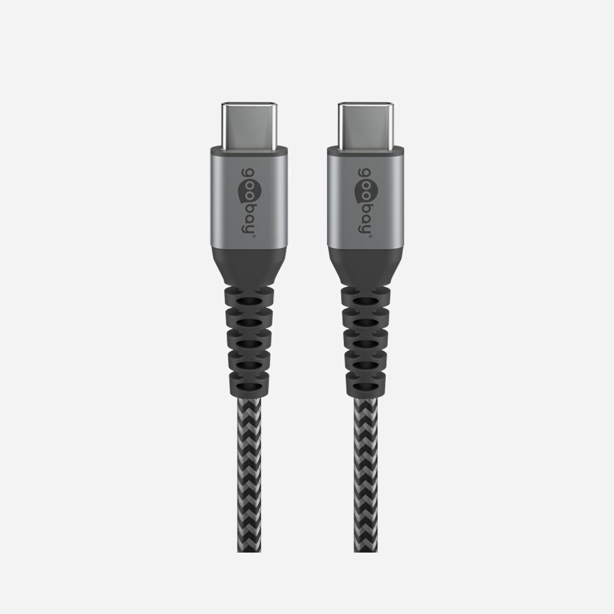 Goobay 49301 Câble USB-C vers USB-C 2.0, 0.5m, Noir/Gris, Tressé Textile, Power Delivery 60W (20V/3A), RoHS - Goobay 49301. Longueur de câble: 0,5 m. Connecteur 1: USB C, Connecteur 2: USB C, Version USB: USB 2.0, Couleur du produit: Noir, Gris