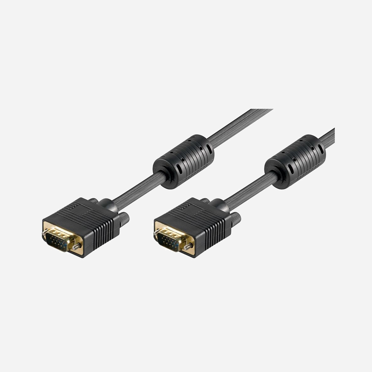 Câble VGA Goobay 50491 - 10m, VGA (D-Sub) mâle/mâle, contacts plaqués or, résolution 1920x1080, AWG28, ferrite, noir, conformité CE/WEEE - Goobay 50491. Longueur de câble: 10 m, Connecteur 1: VGA (D-Sub), Connecteur 2: VGA (D-Sub). Certificats de conformité: CE, WEEE. Quantité: 1 pièce(s), Type d'emballage: Sac en polyéthylène