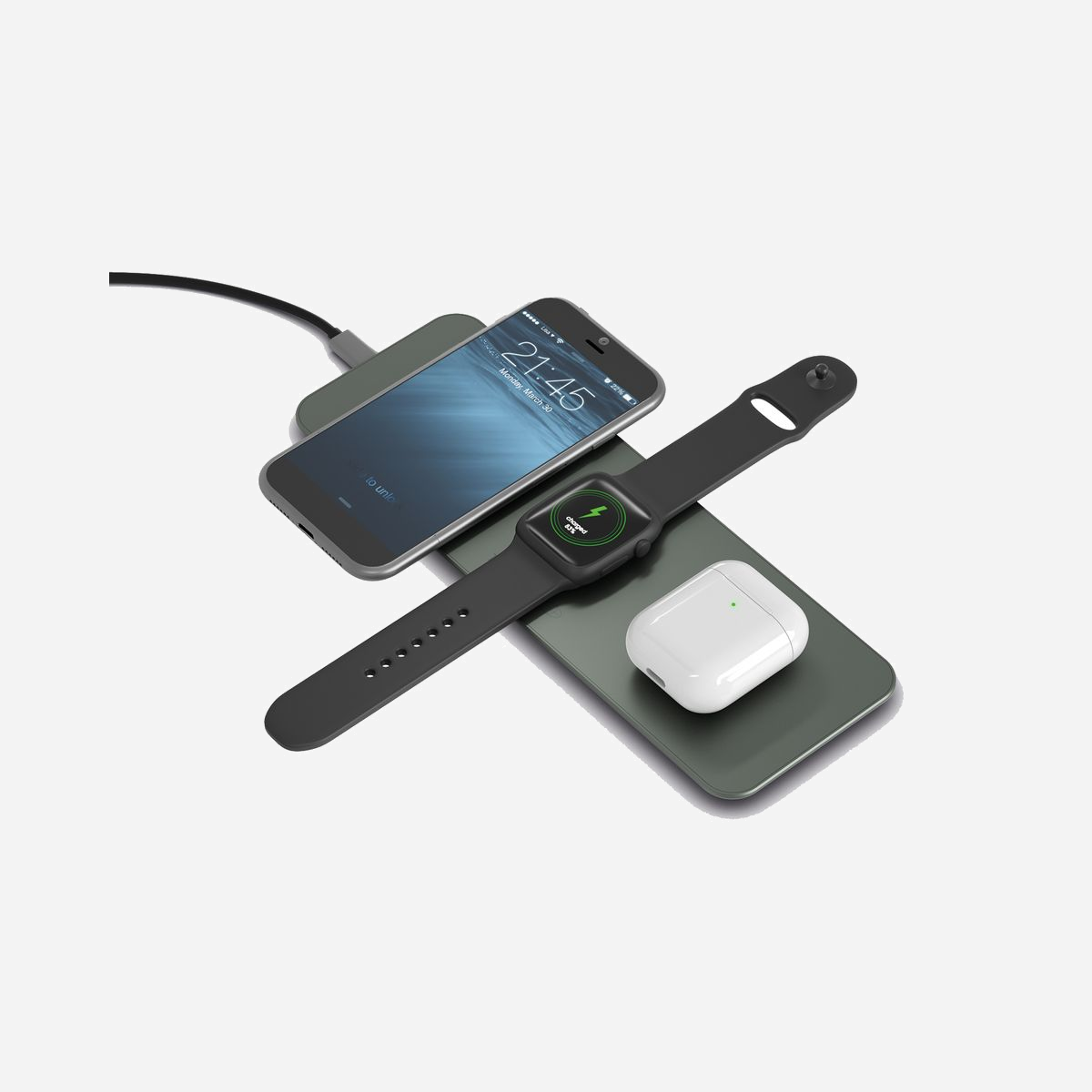 Terratec ChargeAIR All Station de Charge Intérieure 9V/1.2A Vert pour Écouteurs, Casques, Smartphones, Smartwatches, Apple Watch, AirPods, Wireless Charging - Terratec ChargeAIR All. Type de chargeur: Intérieure, Compatibilité de chargeur: Écouteurs, Casque, Smartphone, Smartwatch. Tension d'entrée: 9 V, Tension de sortie (max): 9 V, Courant de sortie de l'adaptateur secteur: 1,2 A. Recharge sans fil, Charge rapide. Couleur du produit: Vert