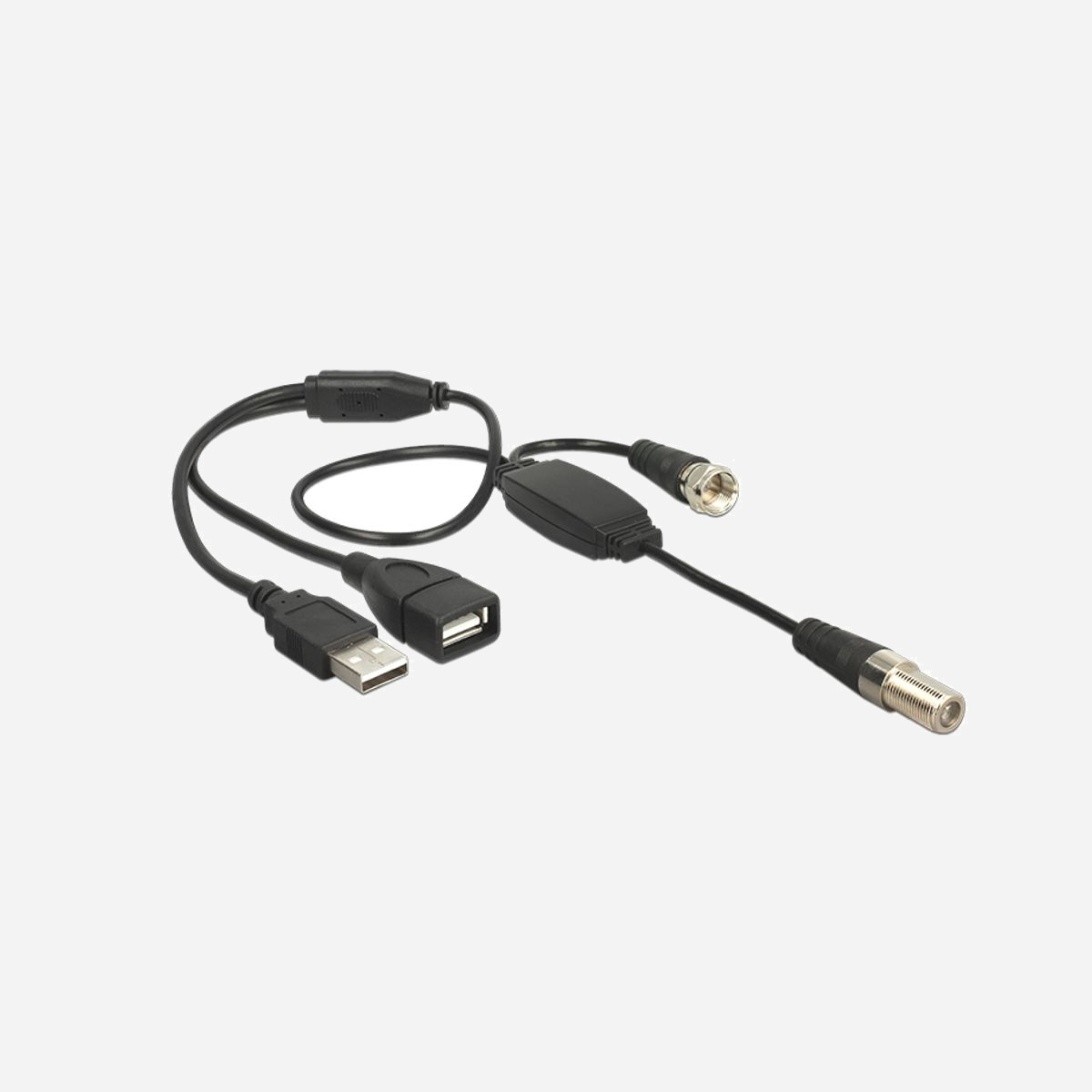 Câble coaxial DeLOCK 13006 RG-174 0.22m IEC Female vers IEC Plug + USB 2.0 Type-A Female/Male, 50 Ohm, Noir - DeLOCK 13006. Longueur de câble: 0,22 m, Connecteur 1: 1 x IEC female, Connecteur 2: 1 x IEC plug, 1 x USB 2.0 Type-A female, 1 x USB 2.0 Type-A male. Quantité: 1 pièce(s). Type d'emballage: Sac en polyéthylène