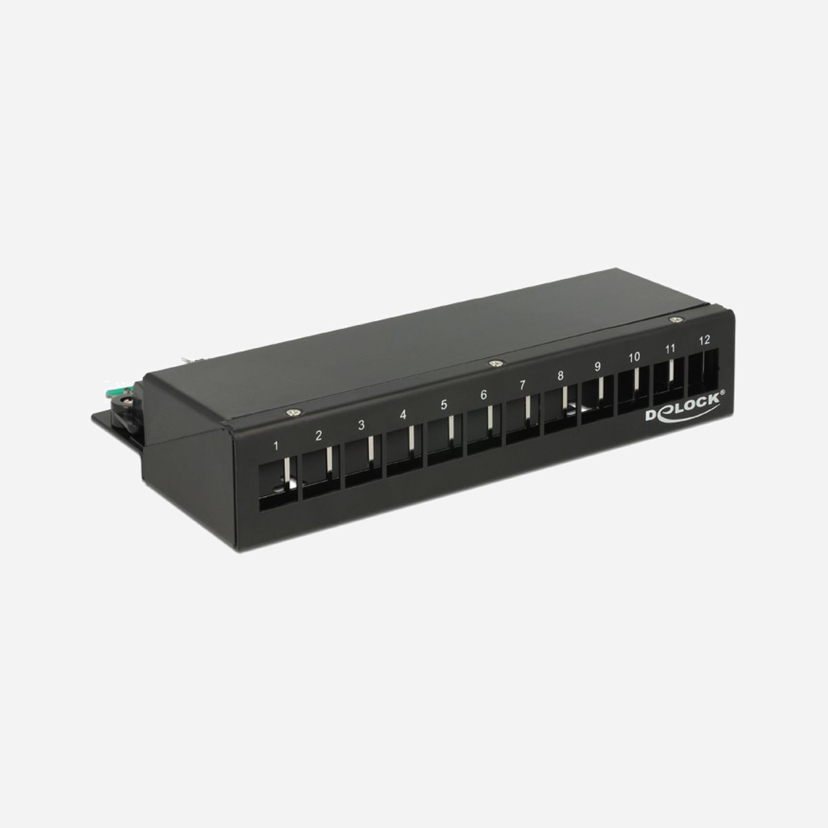 Baie de Branchements DeLOCK 43339 - 12 Ports Noire Métal 221x112.5x44.5mm - Référence Fabricant 43339 - Conditionnement Boîte - DeLOCK 43339. Couleur du produit: Noir, Matériel: Métal. Largeur: 221 mm, Hauteur: 112,5 mm, Profondeur: 44,5 mm. Type d'emballage: Boîte