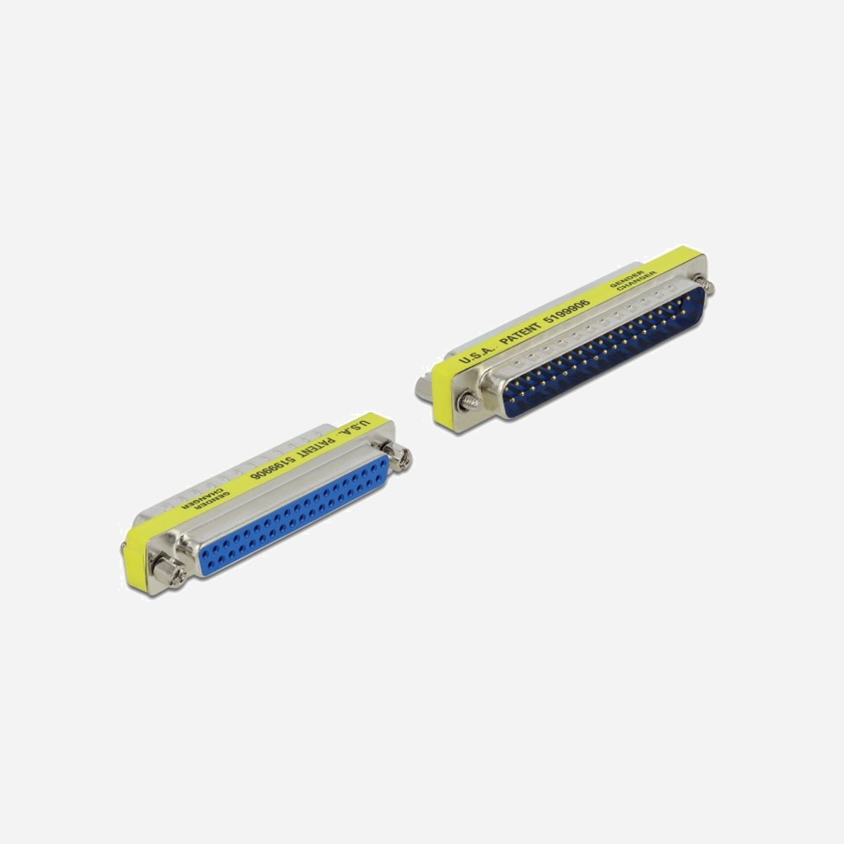 DeLOCK Adaptateur D-Sub 37pin Mâle vers Femelle, Contacts Or, Boîtier Argenté, Dimensions 69.7x12.7x17.9mm, Réf. 65110 - Cet adaptateur de Delock peut être connecté au port D-Sub 37 broches de l'appareil ou du système. Il protège donc l'interface des dégâts quand il est utilisé pour une grande durabilité de contact. En outre, cet adaptateur peut également être utilisé pour une application spéciale comme une extension de port D-Sub 37.