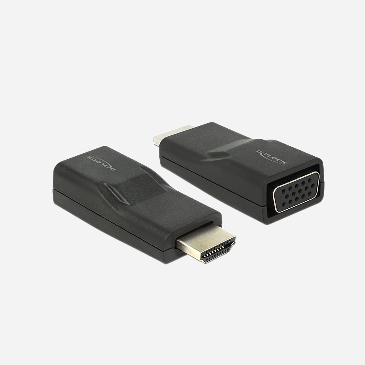 DeLOCK Adaptateur HDMI vers VGA 1920x1200 Noir (Connecteur Mâle/Femelle, Chipset CH7101, Boîtier Plastique) 65655 - DeLOCK HDMI/VGA. Connecteur 1: HDMI, Connecteur 2: VGA. Couleur du produit: Noir