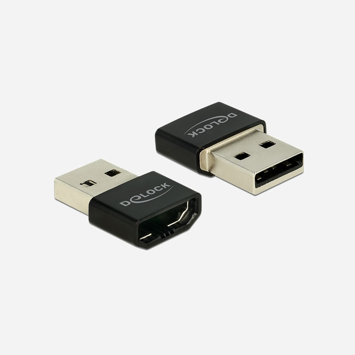 DeLOCK Adaptateur Graphique USB vers HDMI/USB-A (Noir/Argent) - 16.6x23.4x6.8mm - Conditionnement Boîte - Code SH 84733020 - DeLOCK HDMI/USB-A. Couleur du produit: Noir, Argent. Largeur: 16,6 mm, Profondeur: 23,4 mm, Hauteur: 6,8 mm. Type d'emballage: Boîte. Quantité: 1 pièce(s)