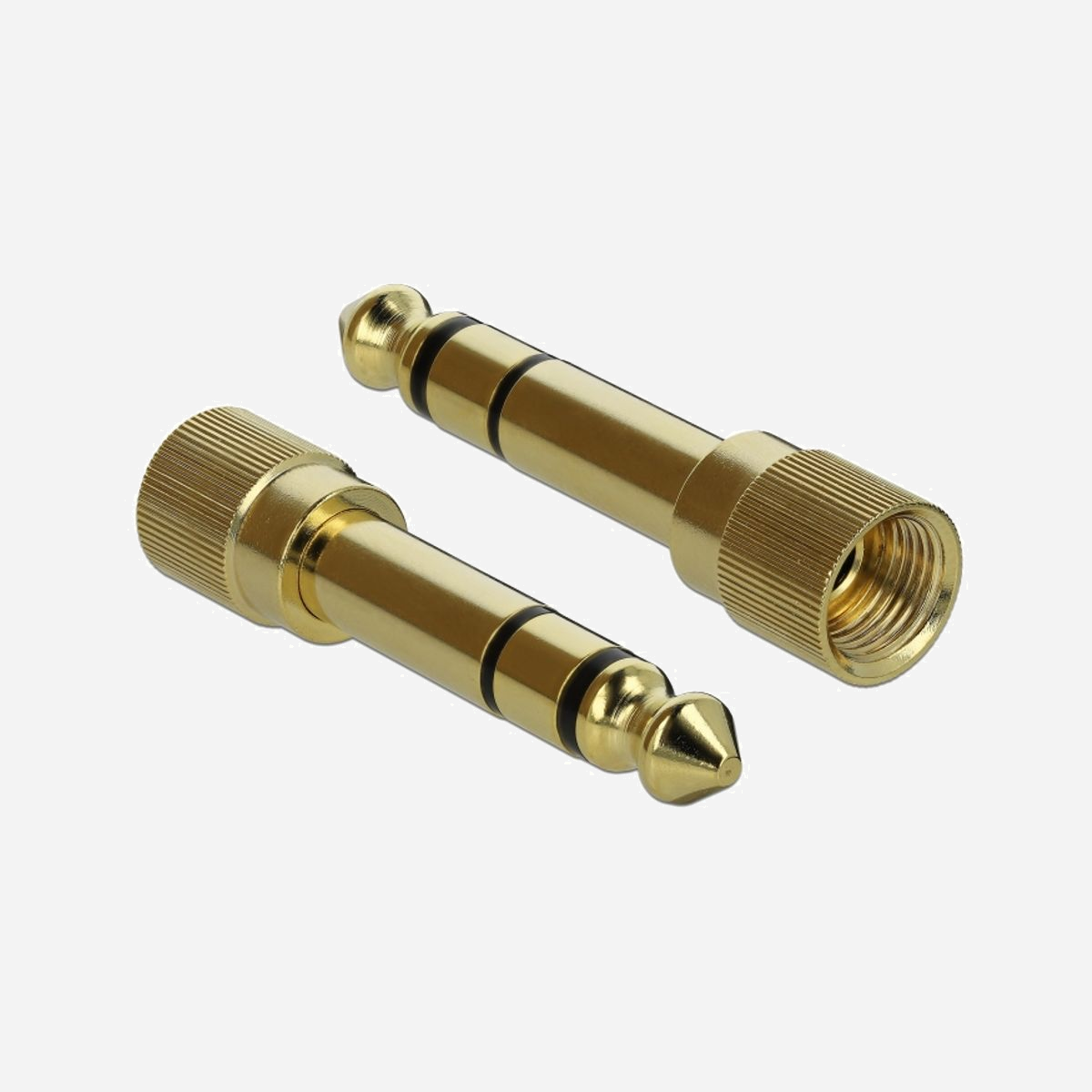 DeLOCK 65983 Adaptateur Audio 6.35mm Mâle vers 3.5mm Femelle, Contacts Plaqué Or, Corps Métal, Connecteurs Mâle/Femelle, Conditionnement Sachet - DeLOCK 65983. Connecteur 1: 6.35mm, Connecteur 2: 3,5mm, Contacts du connecteur de placage: Or. Couleur du produit: Or