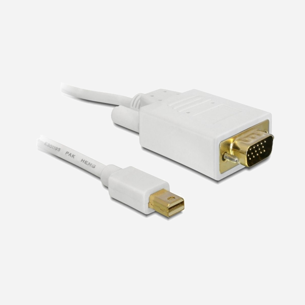 DeLOCK Adaptateur mini DisplayPort vers VGA (D-Sub) 3m, contacts plaqués or, Mâle/Mâle, Blanc, Réf. 82922 - DeLOCK Displayport mini to VGA. Longueur de câble: 3 m, Connecteur 1: VGA (D-Sub), Connecteur 2: mini DisplayPort