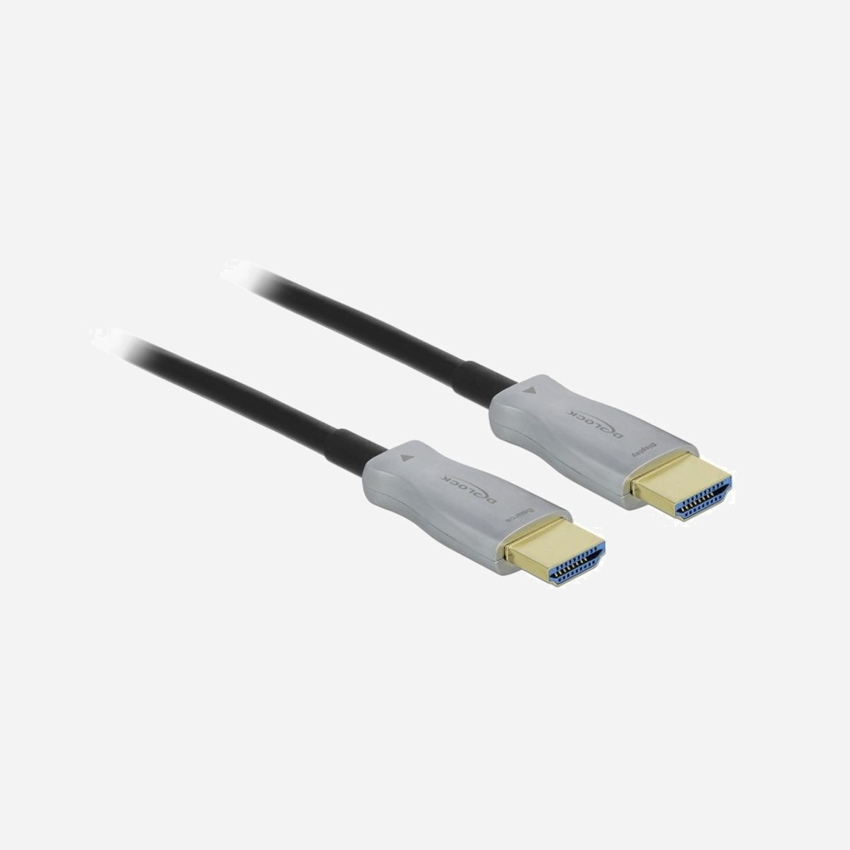 DeLOCK Câble Optique Actif HDMI 50m - 4K 60Hz - Connecteurs Type A Mâle - HDCP 1.4/2.2 - 18 Gbit/s - HDR - Diamètre 5.4mm - Ce câble de Delock peut être utilisé pour connecter une interface HDMI, ex. écrans ou télés, à un PC ou un laptop. Ce câble optique actif est particulièrement fin et peut transmettre des signaux sans perte sur les longues distances.