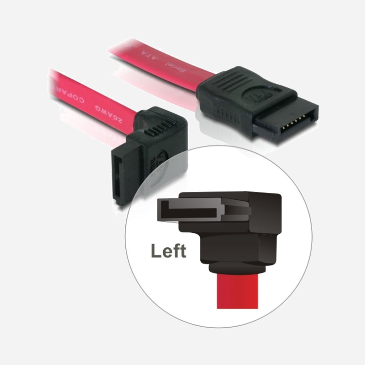DeLOCK Câble SATA 84249 - 0.3m Rouge - Câble de données SATA III 6 Gb/s, Longueur 0.3 mètre, Couleur Rouge, Code SH 84733080 - DeLOCK SATA Cable - 0.3m. Longueur de câble: 0,3 m, Couleur du produit: Rouge