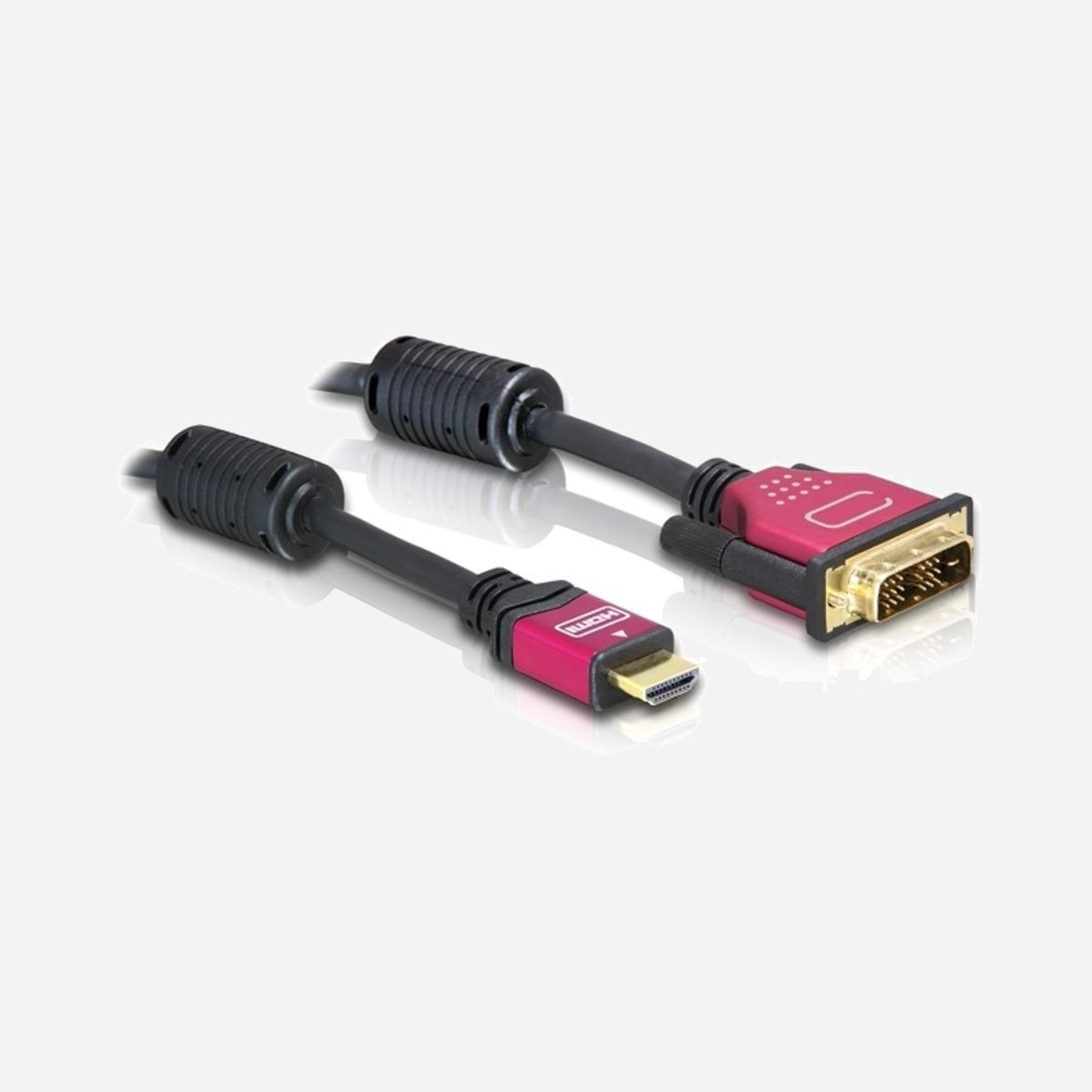 DeLOCK Câble HDMI vers DVI-D 5.0m Noir - Connecteur HDMI Mâle vers DVI-D Mâle - Longueur 5 mètres - Référence 84344 - DeLOCK HDMI - DVI Cable 5.0m. Longueur de câble: 5 m, Connecteur 1: HDMI, Connecteur 2: DVI-D