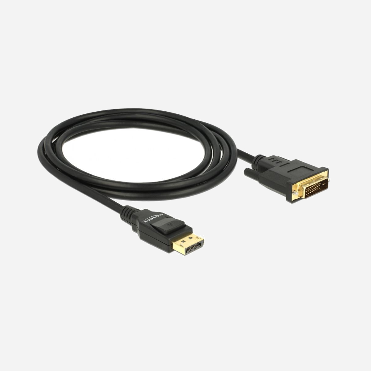 DeLOCK 85313 Câble DisplayPort vers DVI-D 2m, Connecteurs Mâle/Mâle, Résolution 1920x1080, Contacts Or, AWG 30, Diamètre 6mm, Noir - DeLOCK 85313. Longueur de câble: 2 m, Connecteur 1: DisplayPort, Connecteur 2: DVI-D. Diamètre du câble: 6 mm. Type d'emballage: Sac en polyéthylène